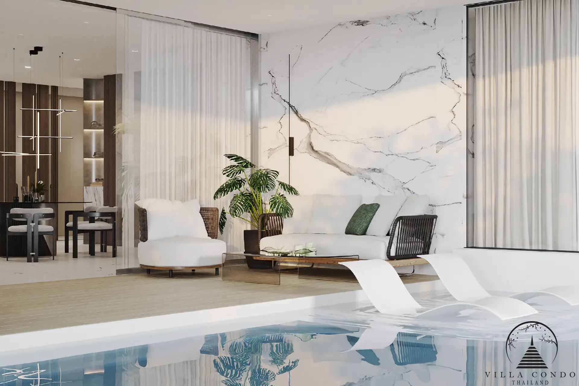 Spacious Balcony with Private Pool at Andaman Boutique Residences