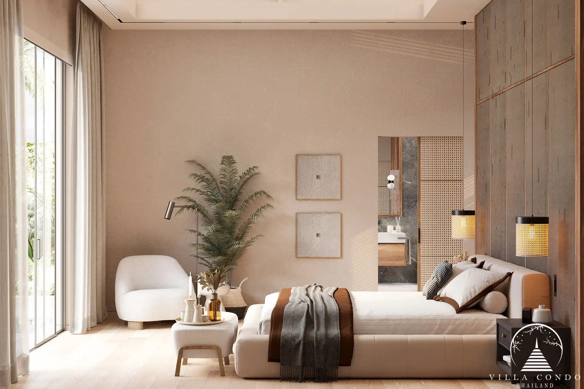 Tranquil Master Bedroom – Layan Lucky Villas II Tranquil Bedroom at Layan Lucky Villas II