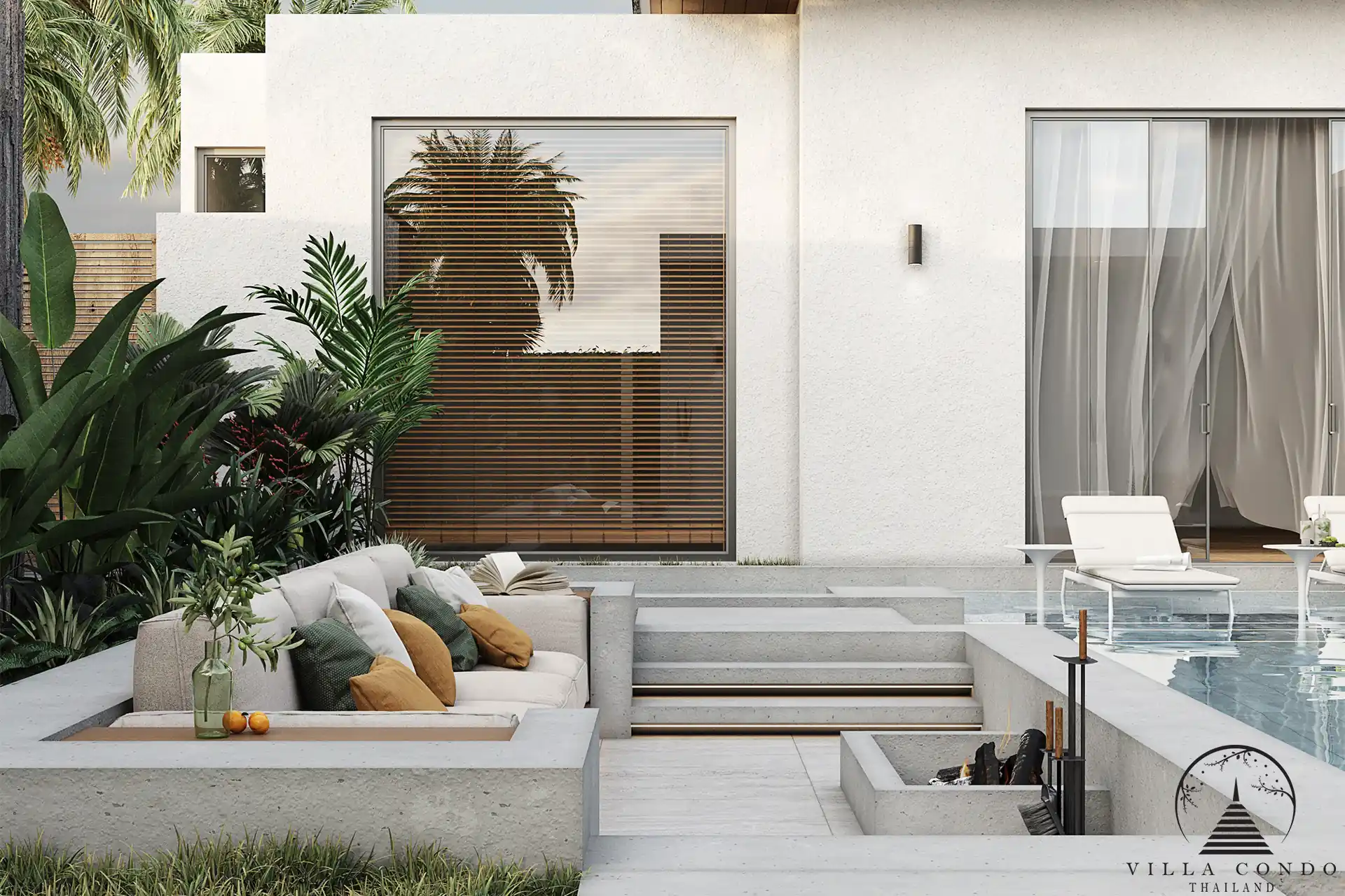 Layan Lucky Villa Phase 2 Outdoor area – Fireplace option Serene Outdoor Area at Layan Lucky Villas II