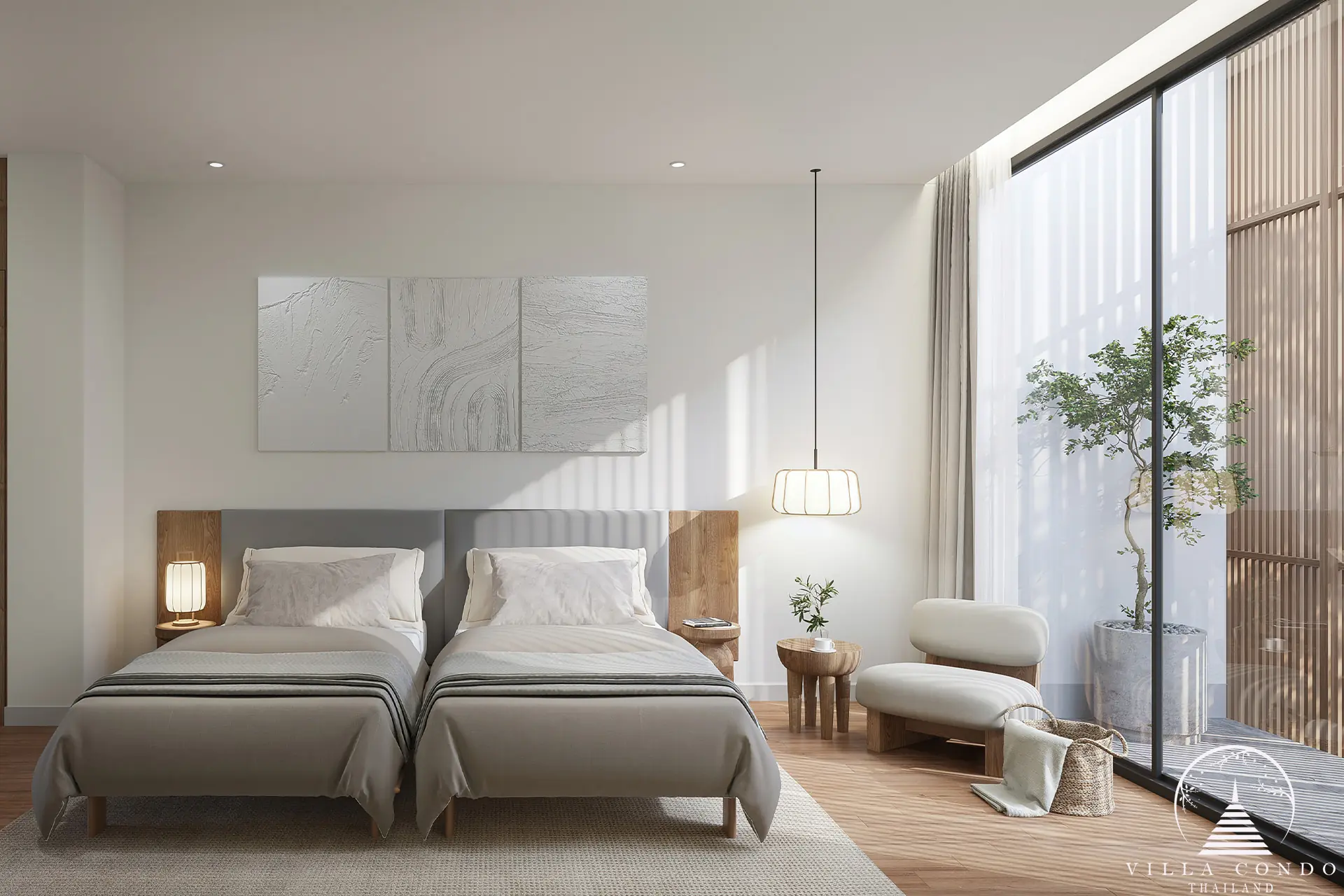 Tranquil Bedroom at Mono Oxygen Villas