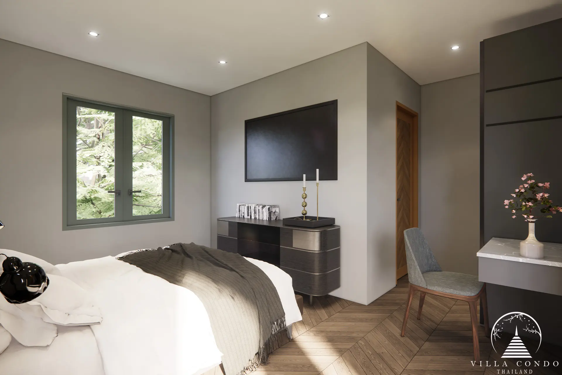 Serenely Designed Bedroom Interior