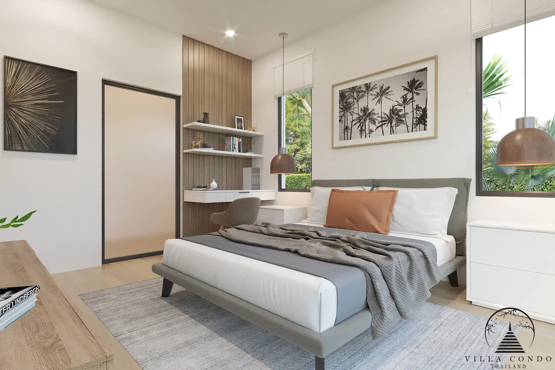 Villa Suksan, showcasing its modern architecture, spacious sundeck, and lush tropical surroundings.