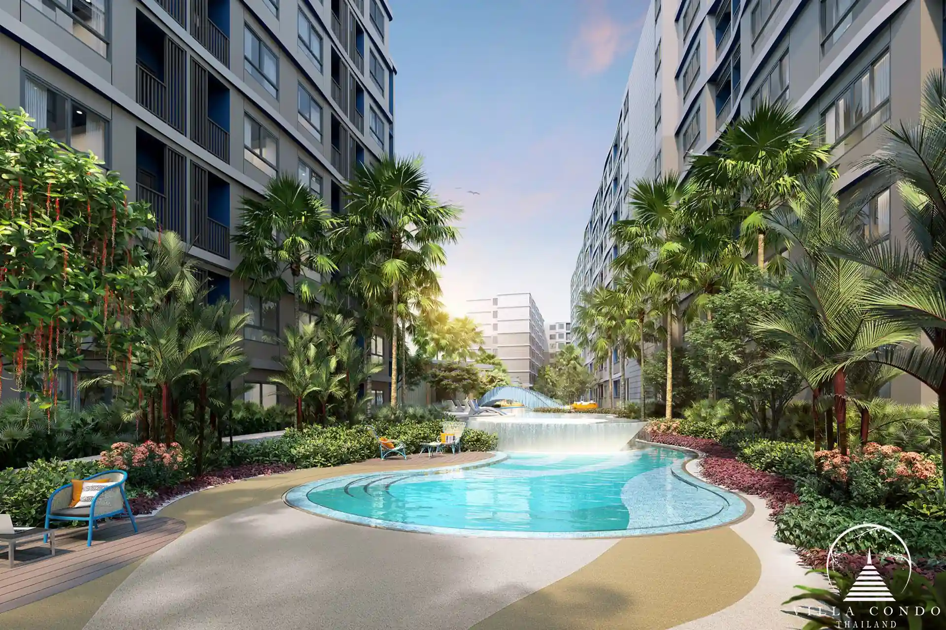 Dcondo Reef Pool + Waterfall + Bridge