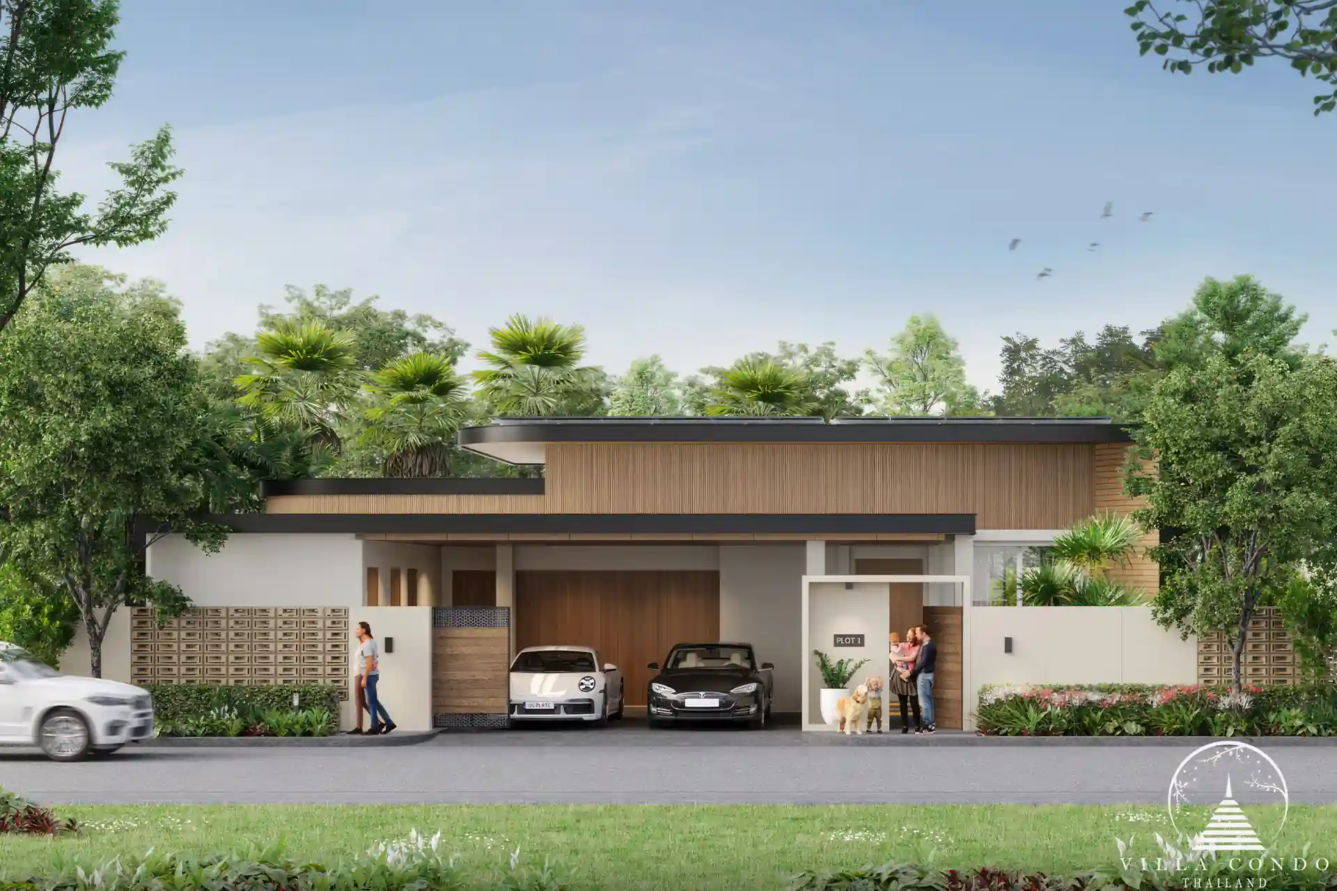 Exterior view of Alinda Villas showcasing modern architecture.