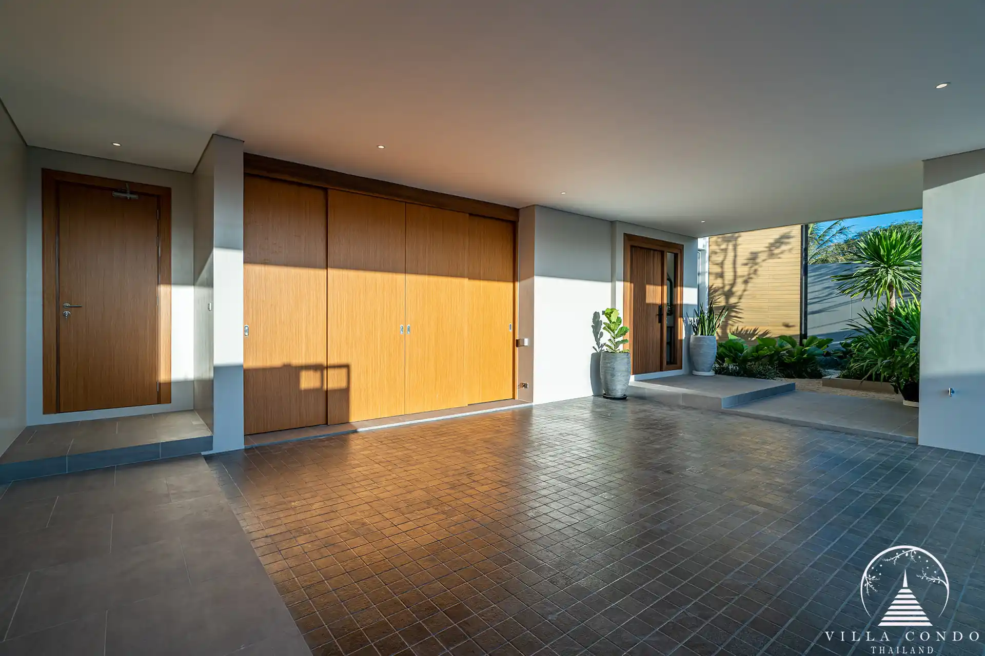 Exterior view of Alinda Villas showcasing modern architecture.