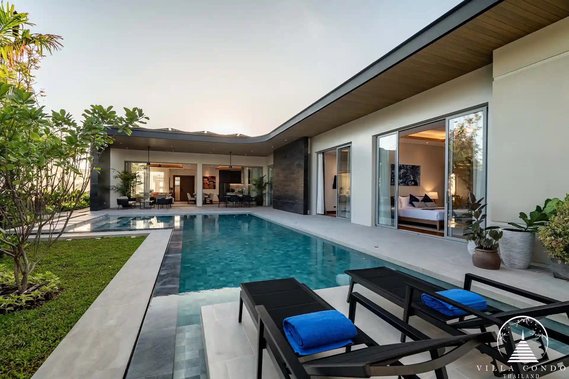 Private pool at Alinda Villas surrounded by a serene outdoor area.