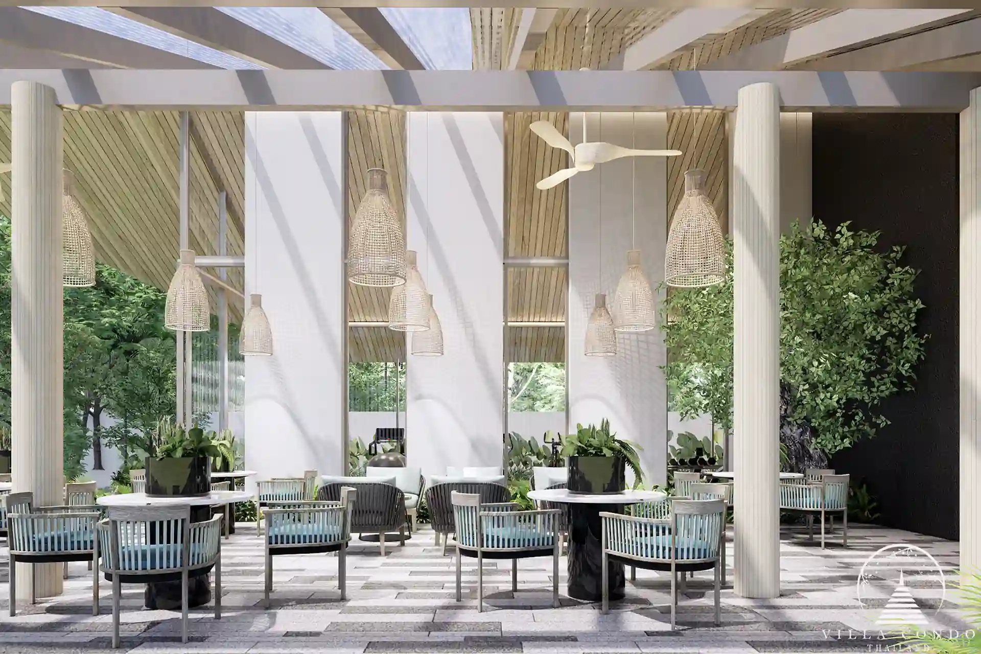 On-site restaurant at Amrits Luxury Villas