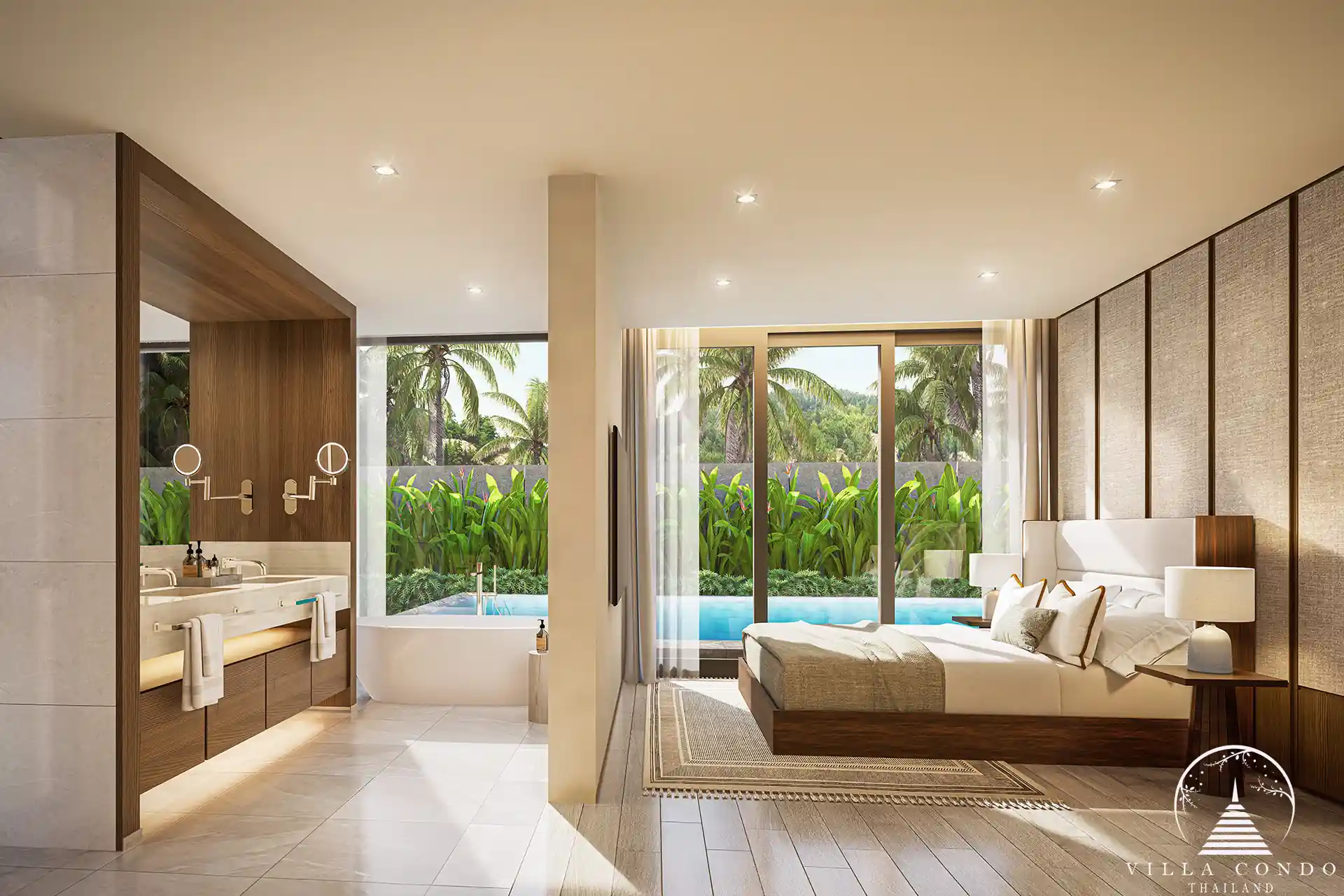 Elegant Master Bedroom in Balco Bangtao Beach Villa Elegant master bedroom in a Balco Bangtao Beach villa.