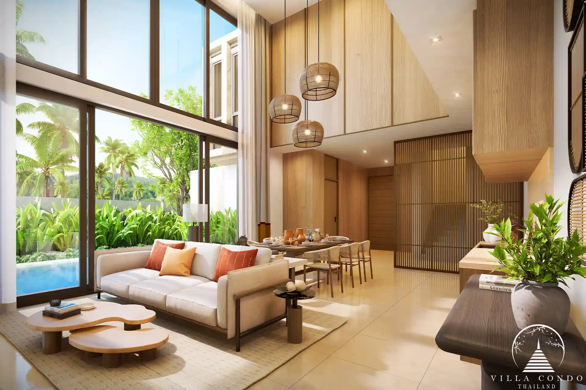 Spacious Living Area in Balco Bangtao Beach Villa Spacious living area in a Balco Bangtao Beach villa.