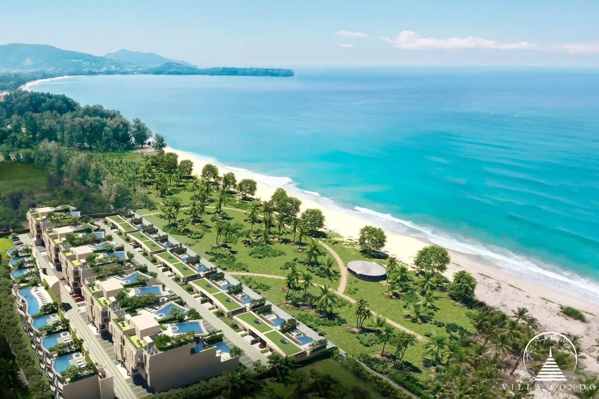 Landscaped garden area in Banyan Tree Seaview Residences.