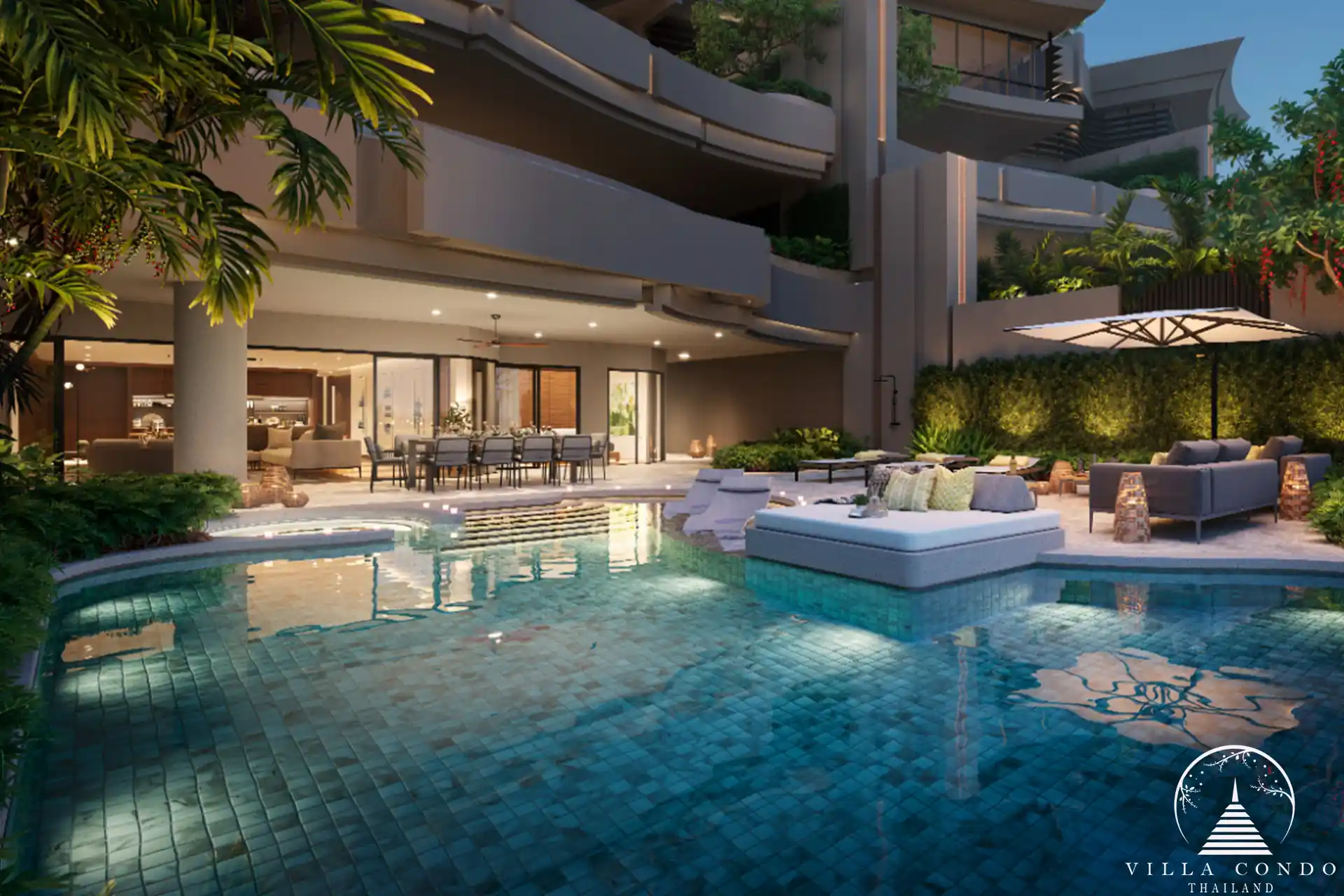Private pool in Banyan Tree Seaview Residences.