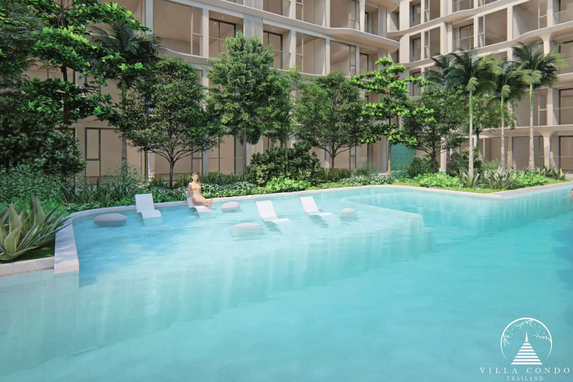 Refreshing Common Pool at Bellevue Beachfront Common pool at Bellevue Beachfront Condo.