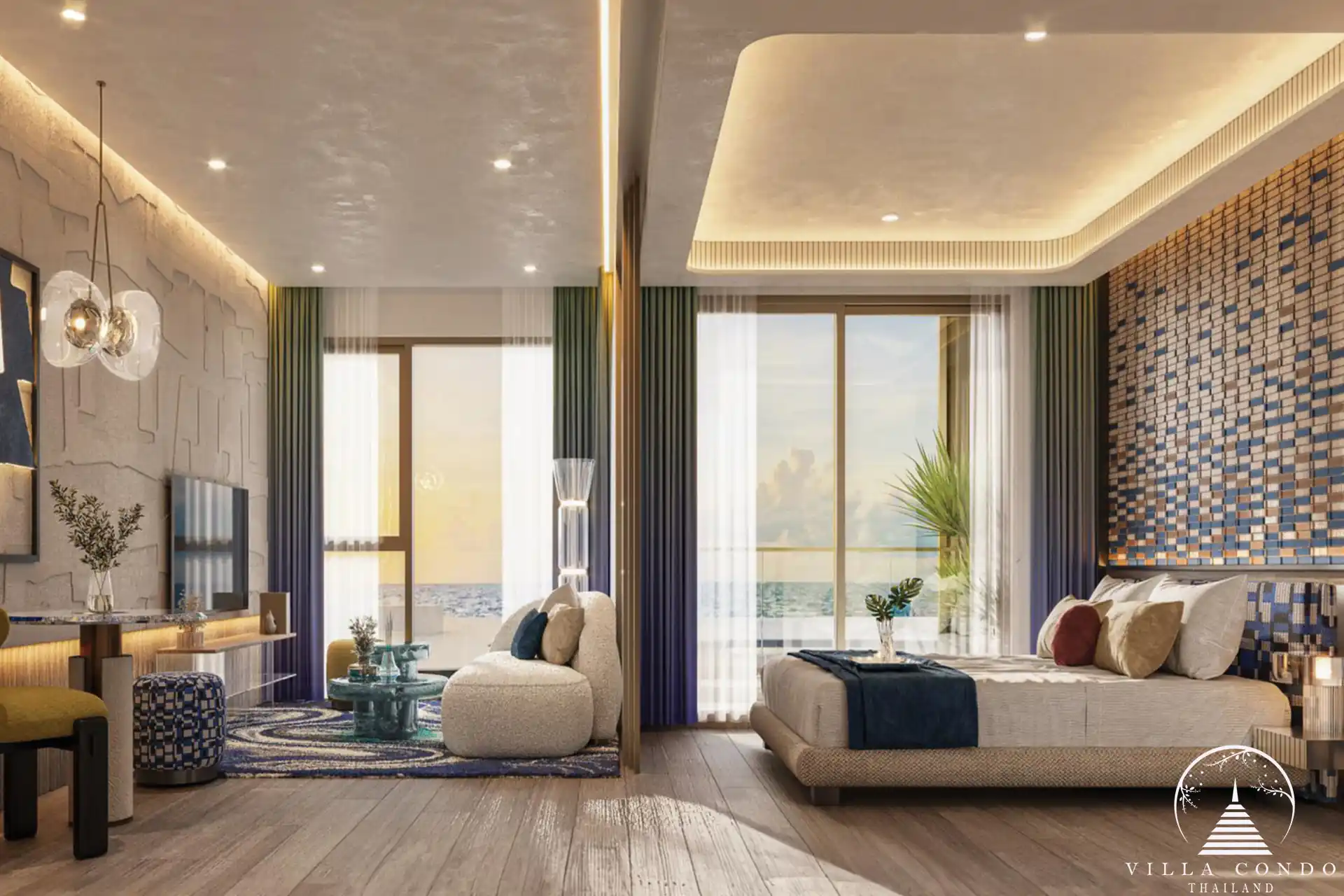 Modern Interior at Bellevue Beachfront Interior of a Bellevue Beachfront Condo unit.