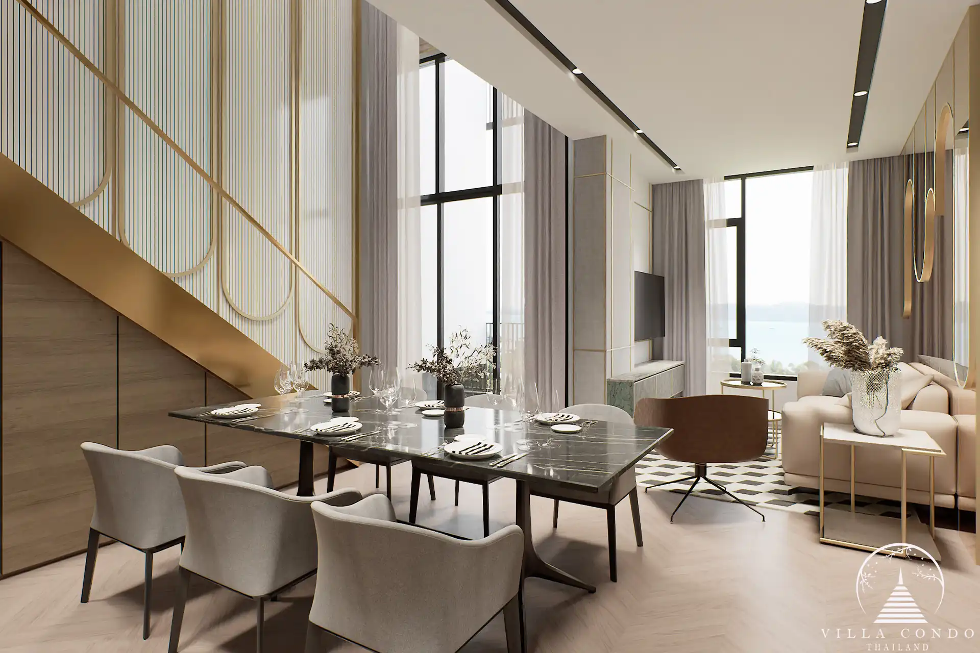 Dining area in Bellevue Lagoon condominium