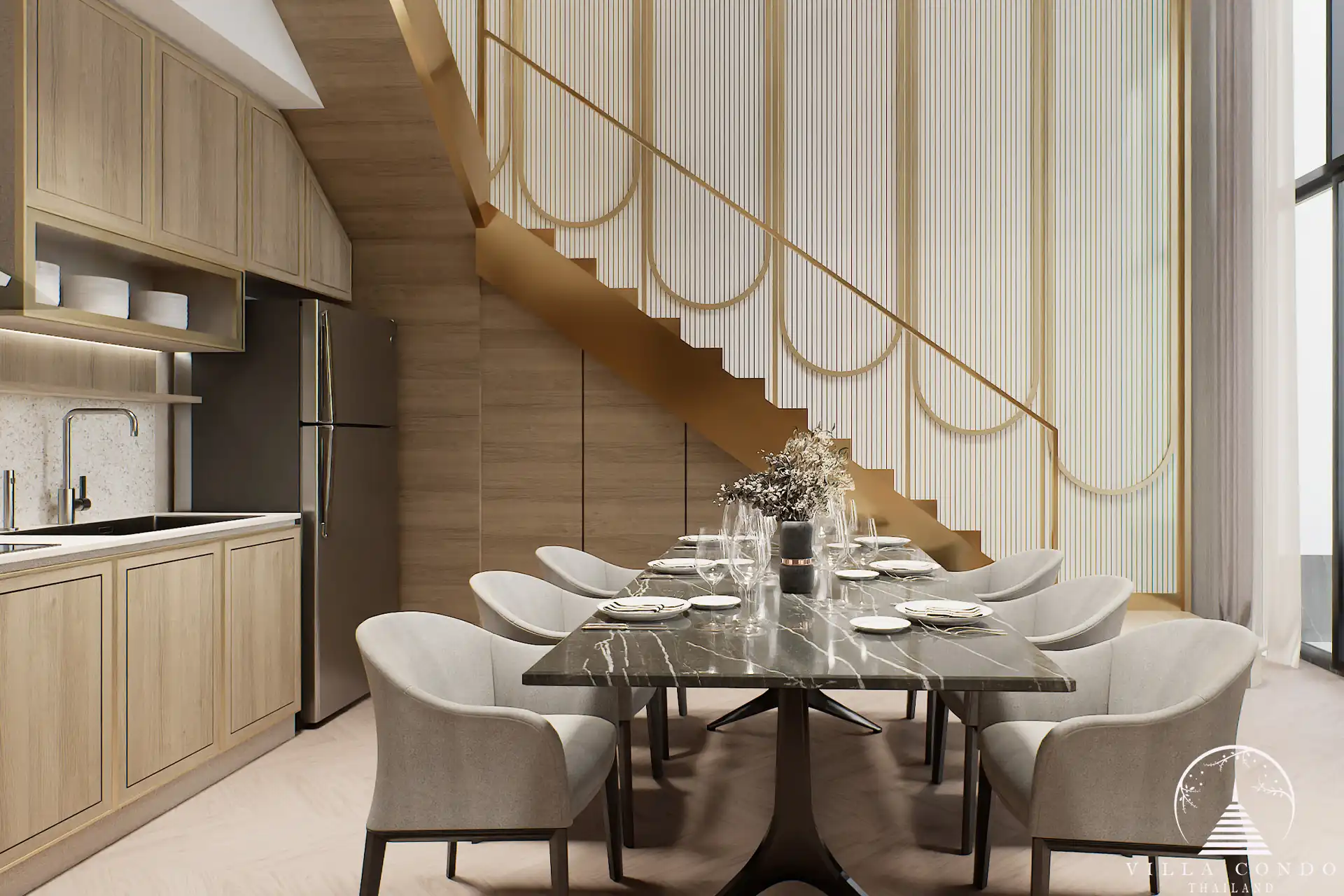 Dining area in Bellevue Lagoon condominium