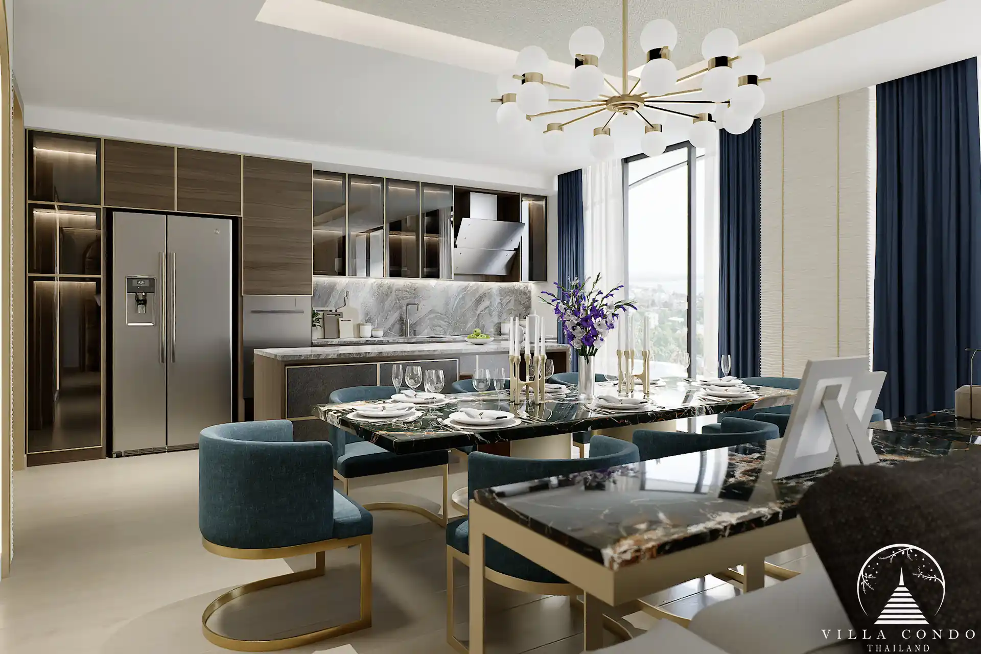Living area in Bellevue Lagoon condominium
