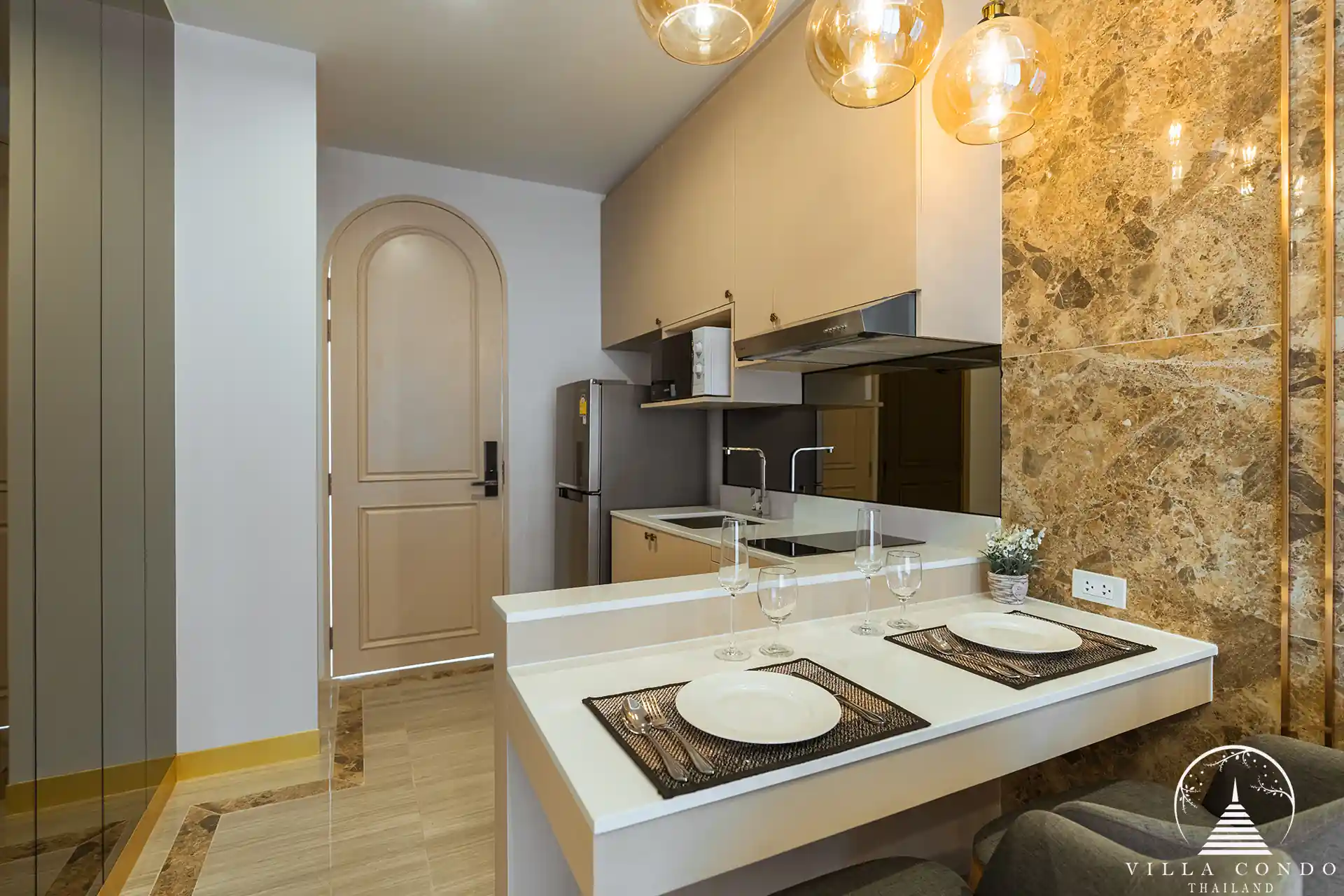 Kitchen in Bellevue Lagoon condominium