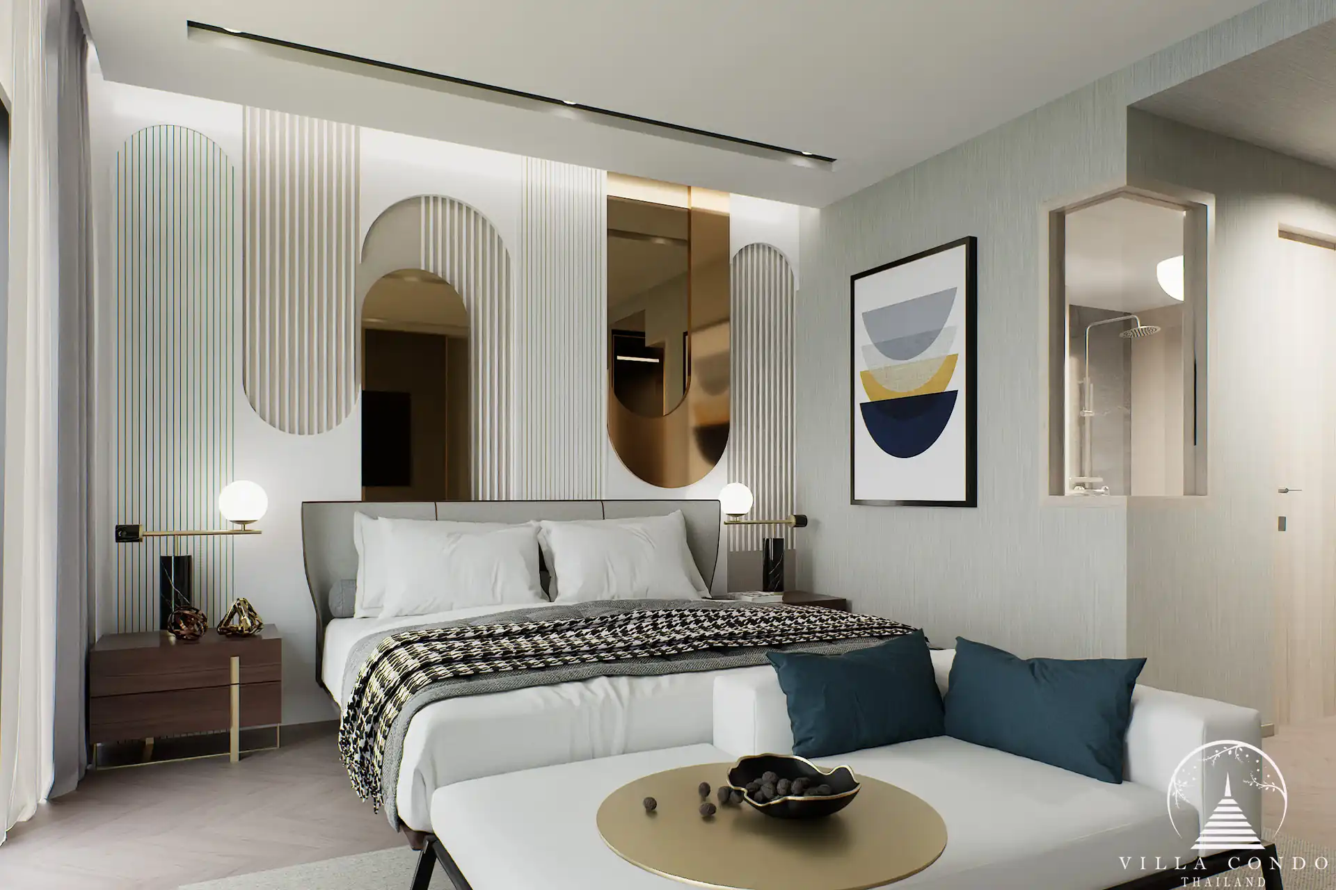 Bedroom in Bellevue Lagoon condominium