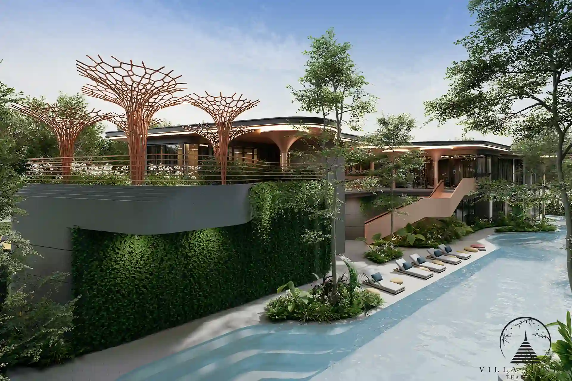 Garden area in Bellevue Lagoon condominium