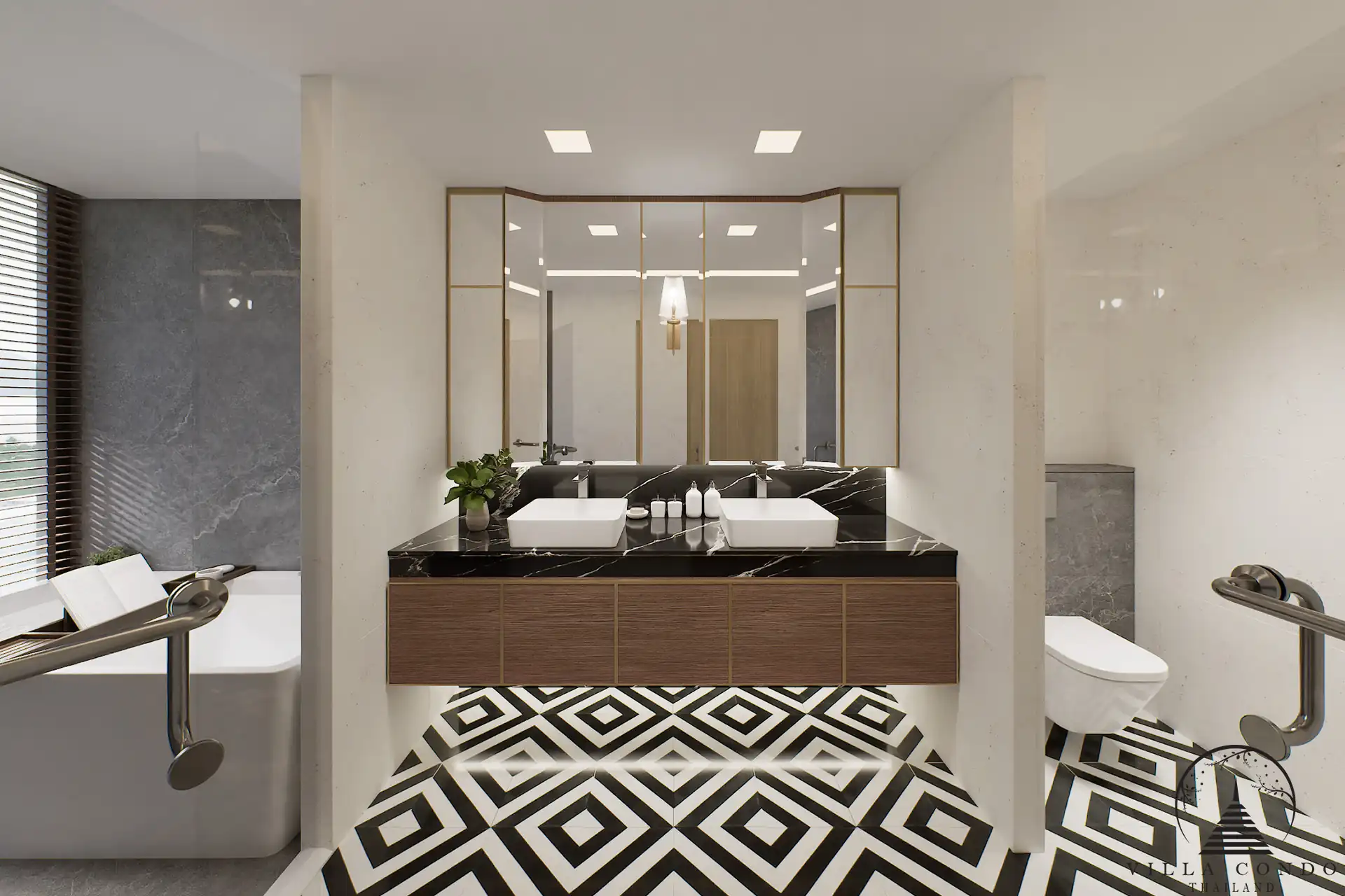 Bathroom in Bellevue Lagoon condominium