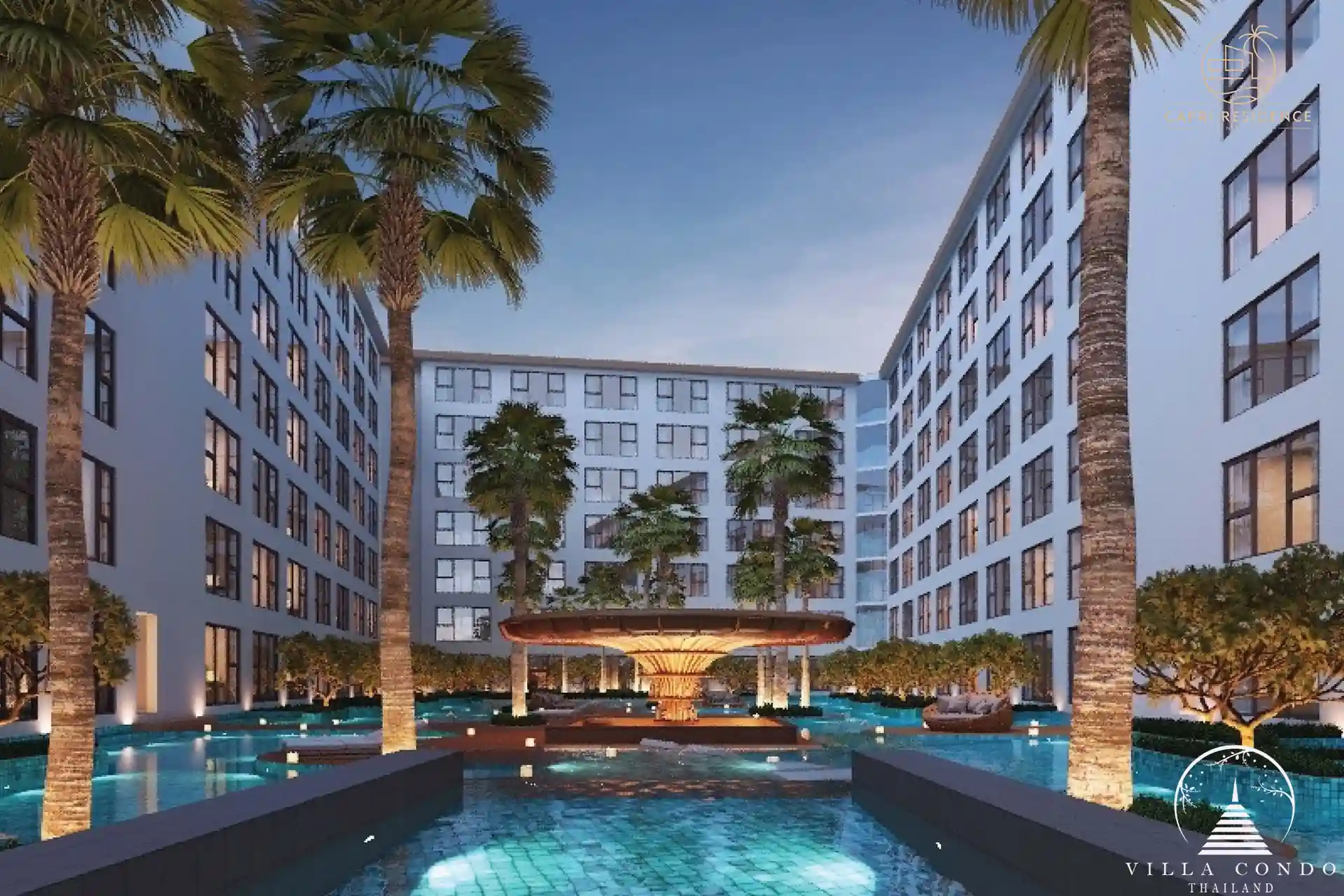 Expansive common pool at Capri Residence Bangtao.