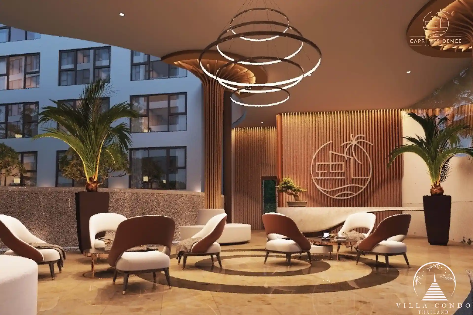 Modern and welcoming lobby at Capri Residence Bangtao.