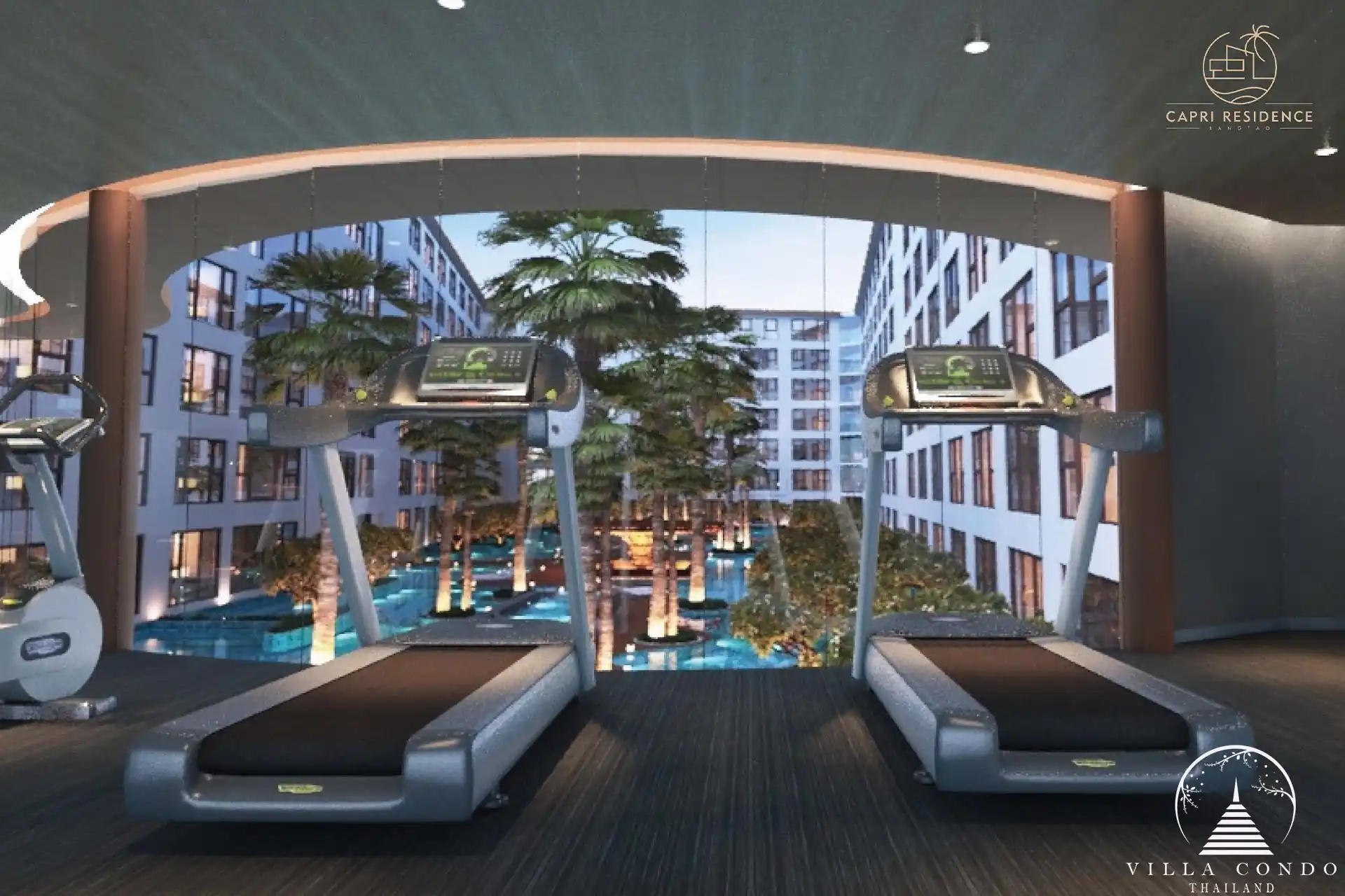 Fully equipped fitness area at Capri Residence Bangtao.