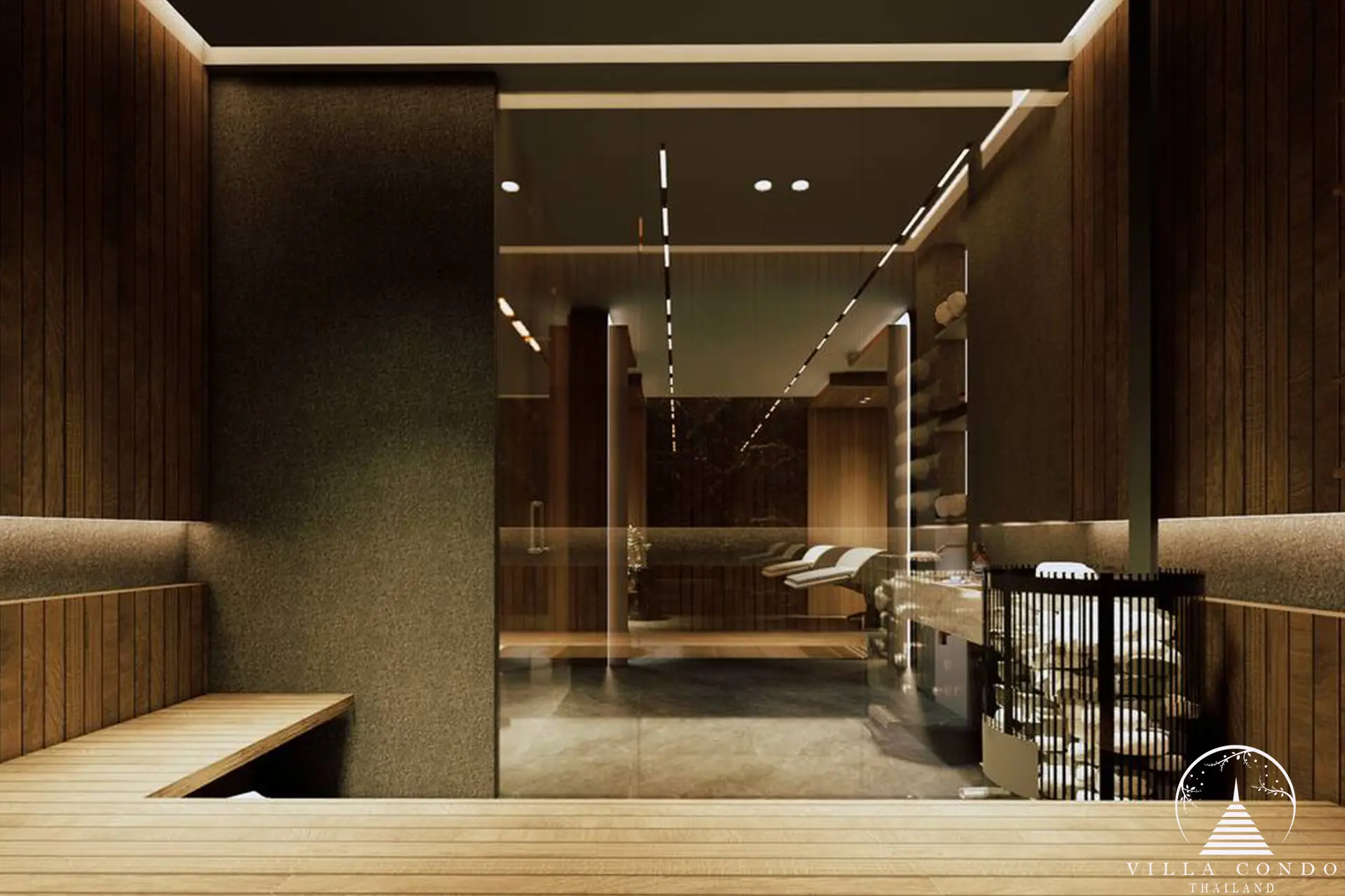 The rejuvenating sauna room in Enigma Residence.