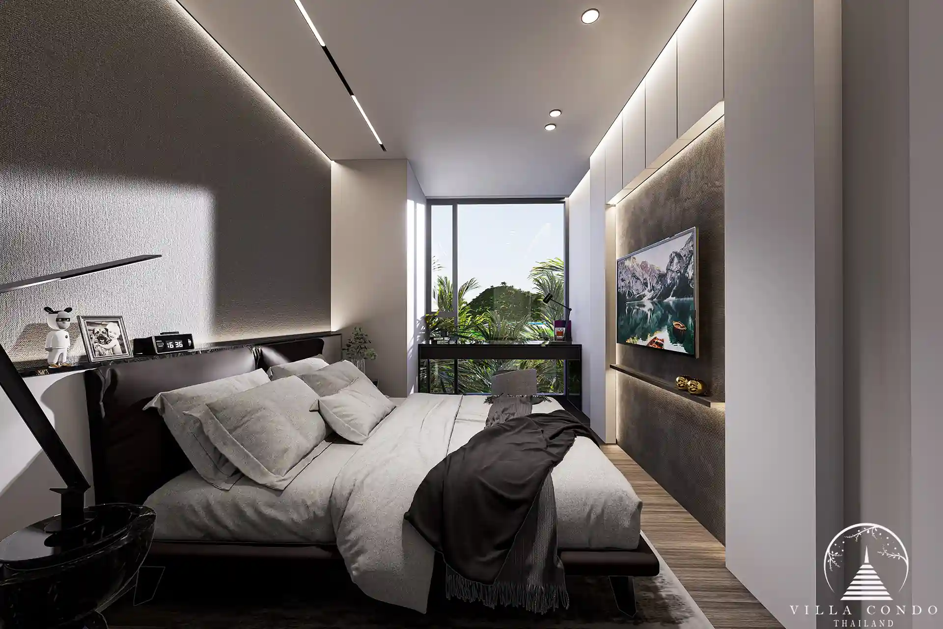 Spacious interior of Enigma Residence with modern decor.