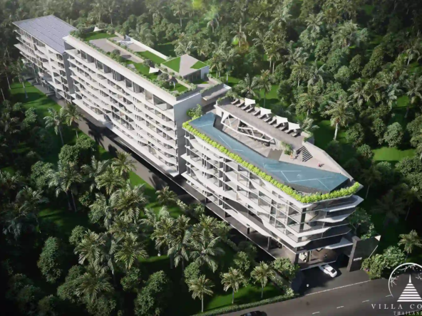 A bird’s eye view of Enigma Residence showing the overall layout and surroundings.