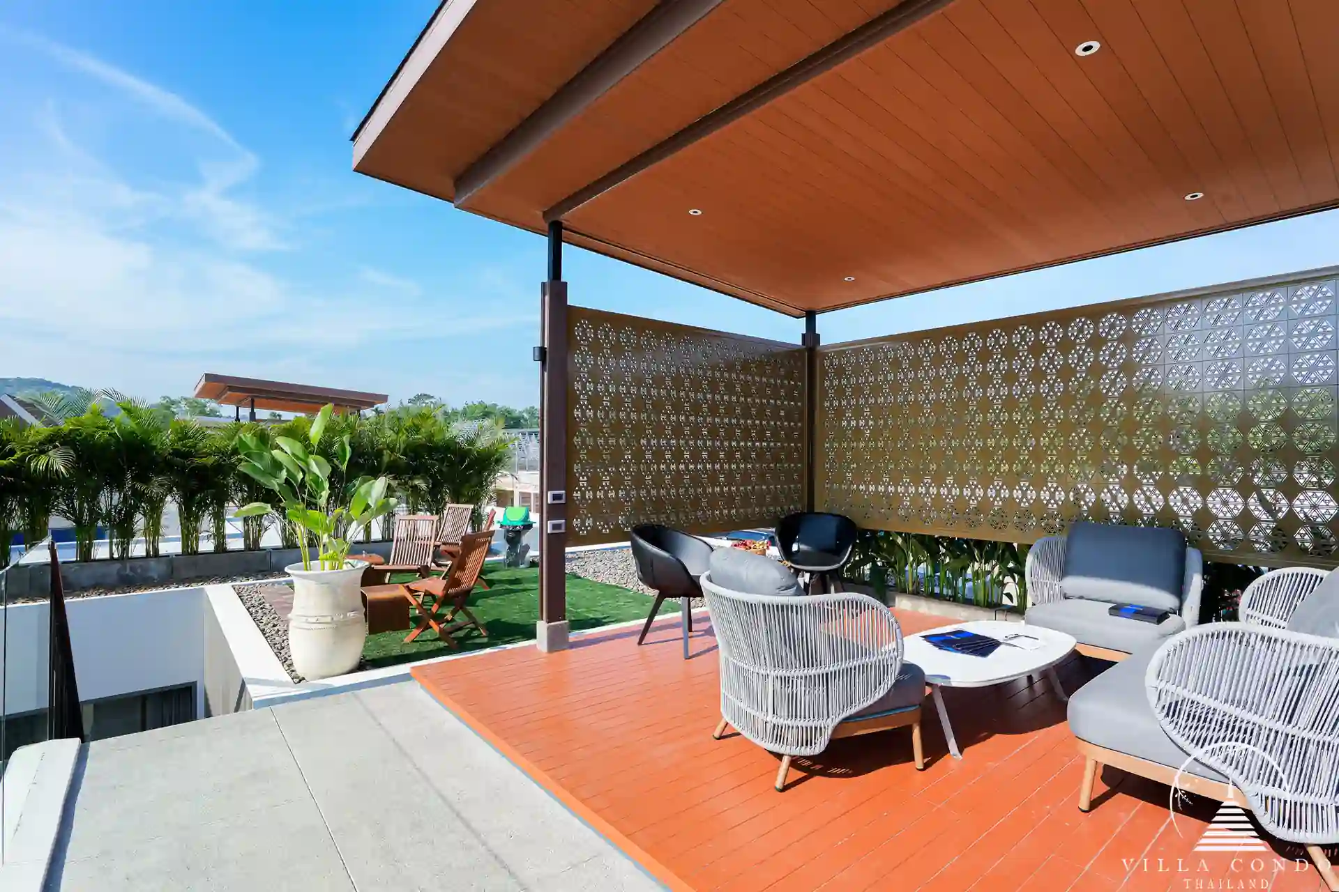 Lush outdoor area at Erawana Grand pool villas in Phuket