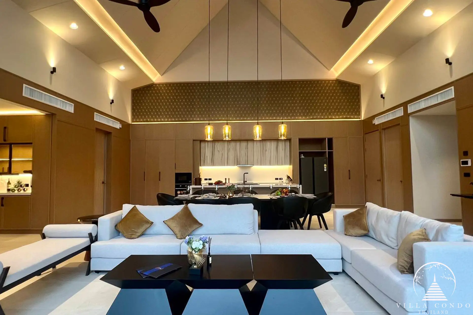 Spacious living area in a unit at Erawana Grand pool villas in Phuket