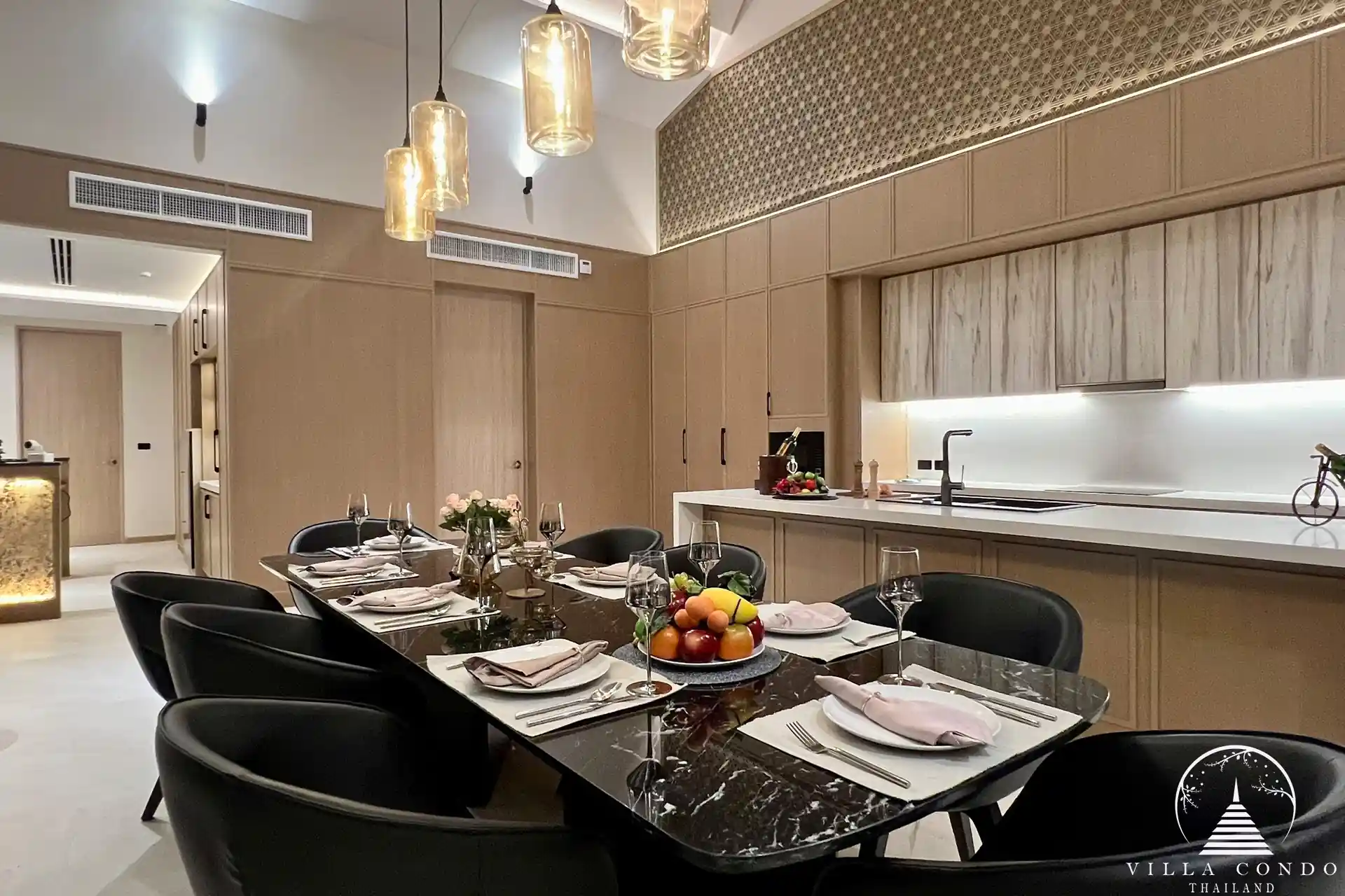 Fully-equipped kitchen in a unit at Erawana Grand pool villas in Phuket