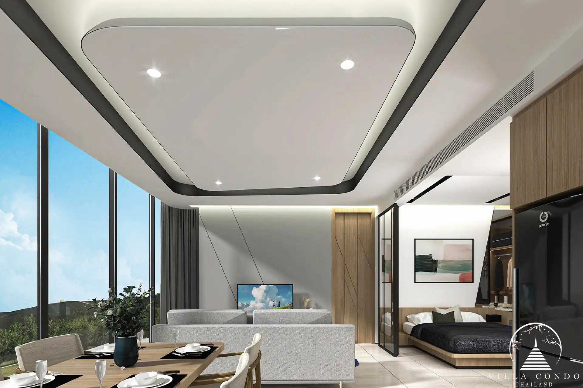 Spacious and stylish living area in Botanica Hythe Condominium
