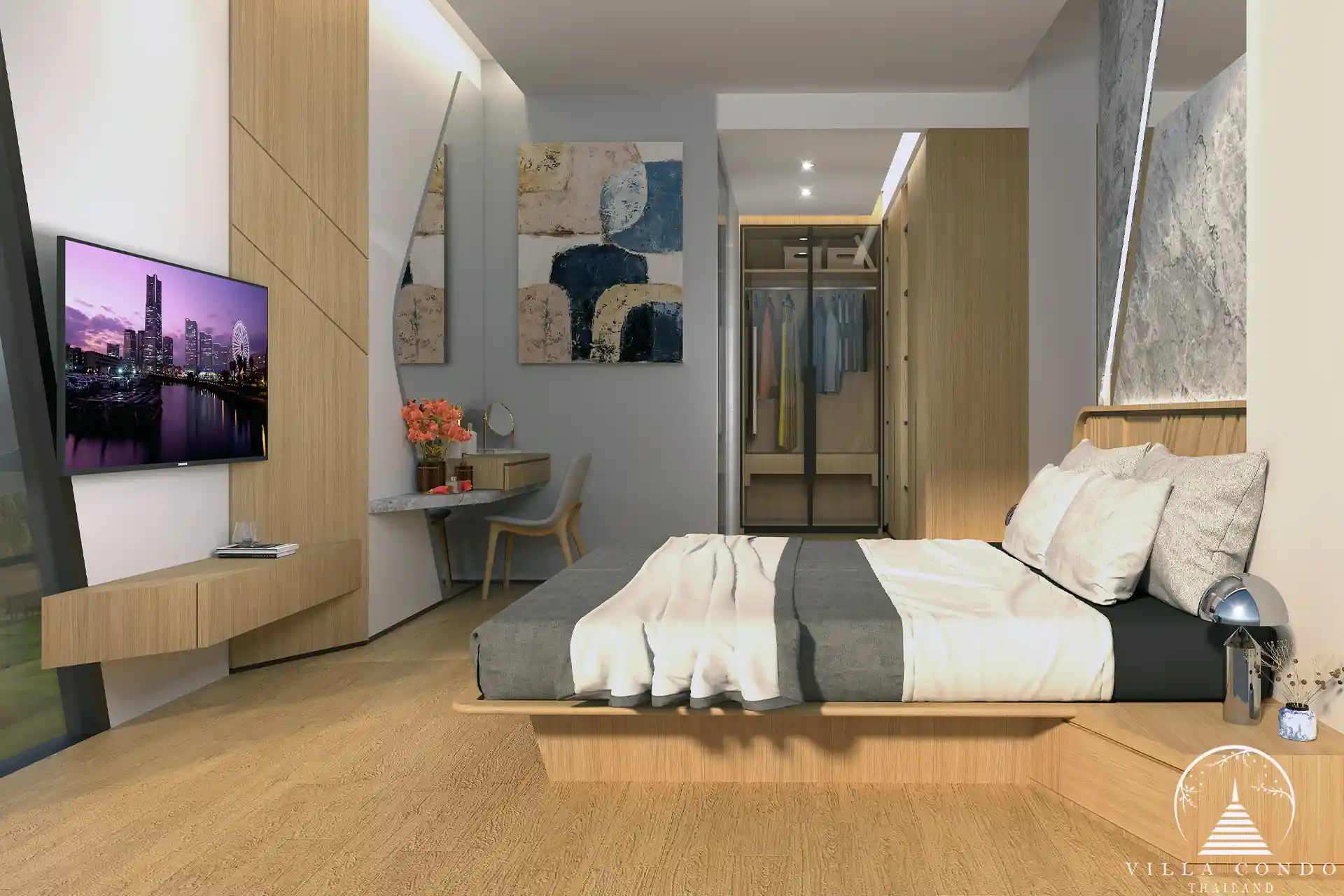 Luxurious master bedroom in Botanica Hythe Condominium