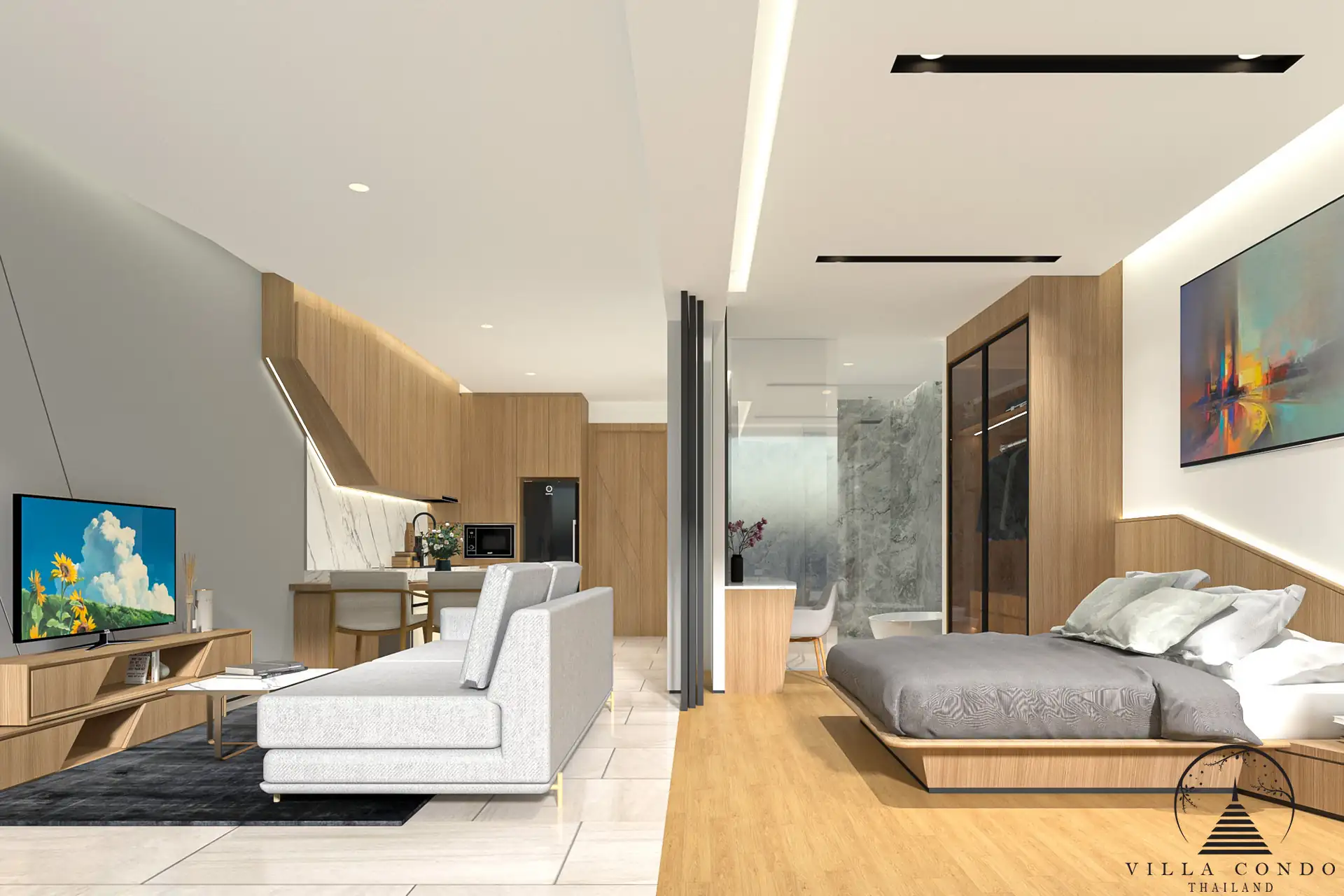 Spacious and stylish living area in Botanica Hythe Condominium