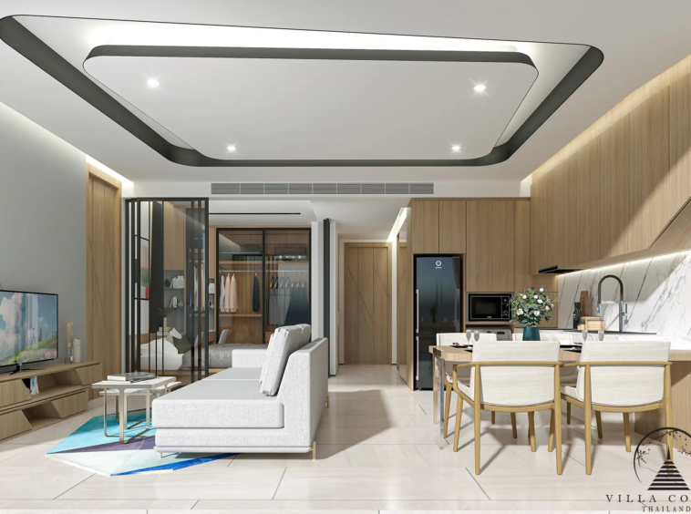 Spacious and stylish living area in Botanica Hythe Condominium