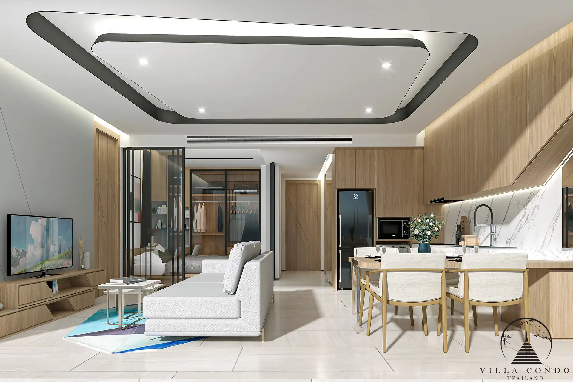 Spacious and stylish living area in Botanica Hythe Condominium