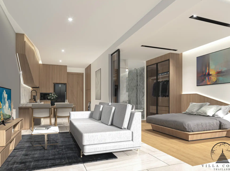 Spacious and stylish living area in Botanica Hythe Condominium