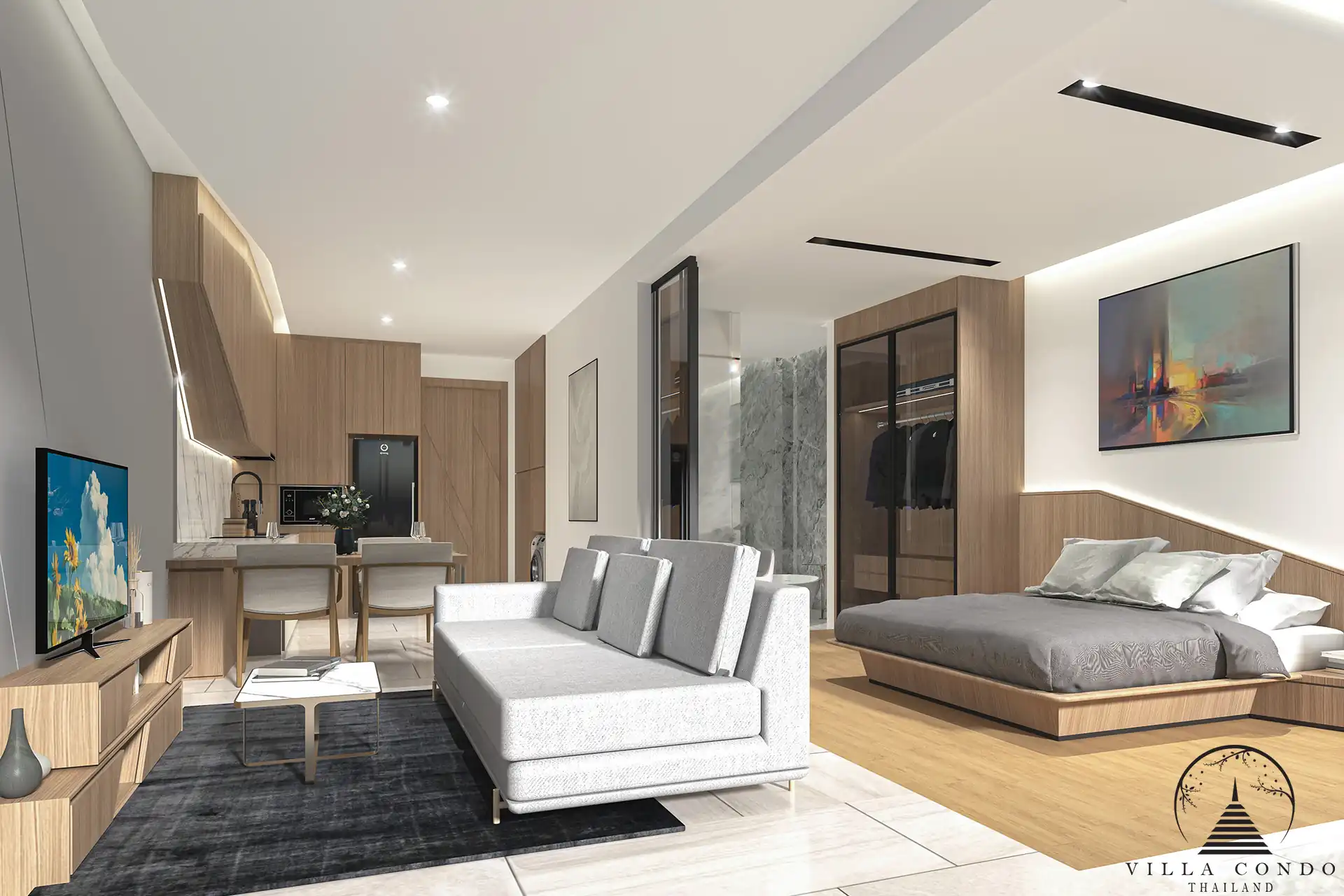 Spacious and stylish living area in Botanica Hythe Condominium