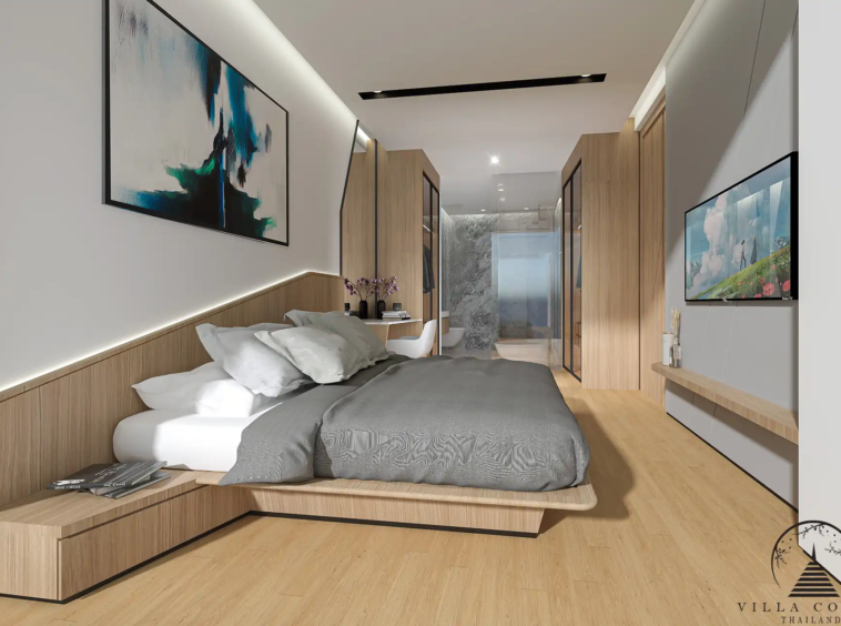 Luxurious master bedroom in Botanica Hythe Condominium