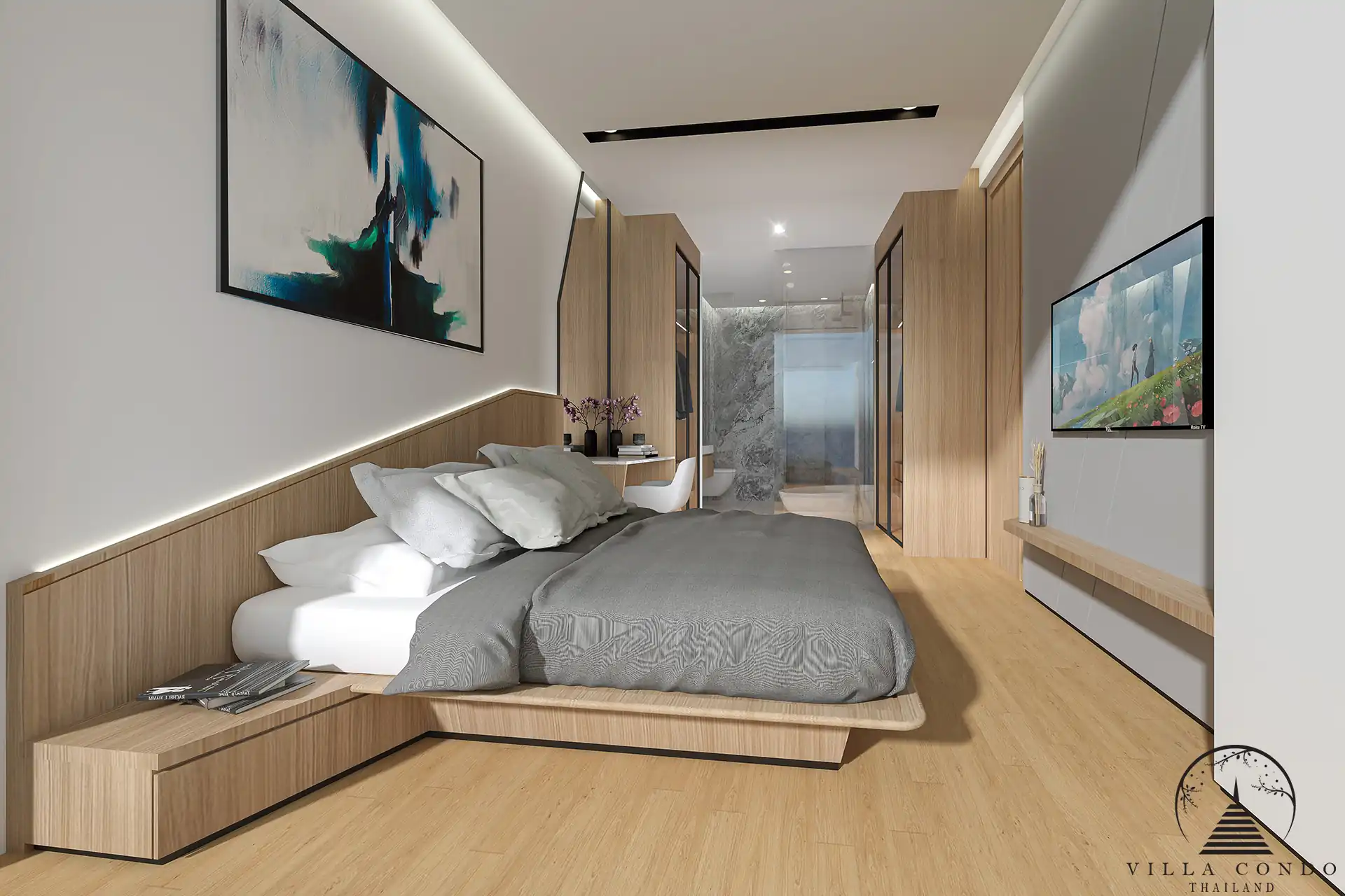 Luxurious master bedroom in Botanica Hythe Condominium
