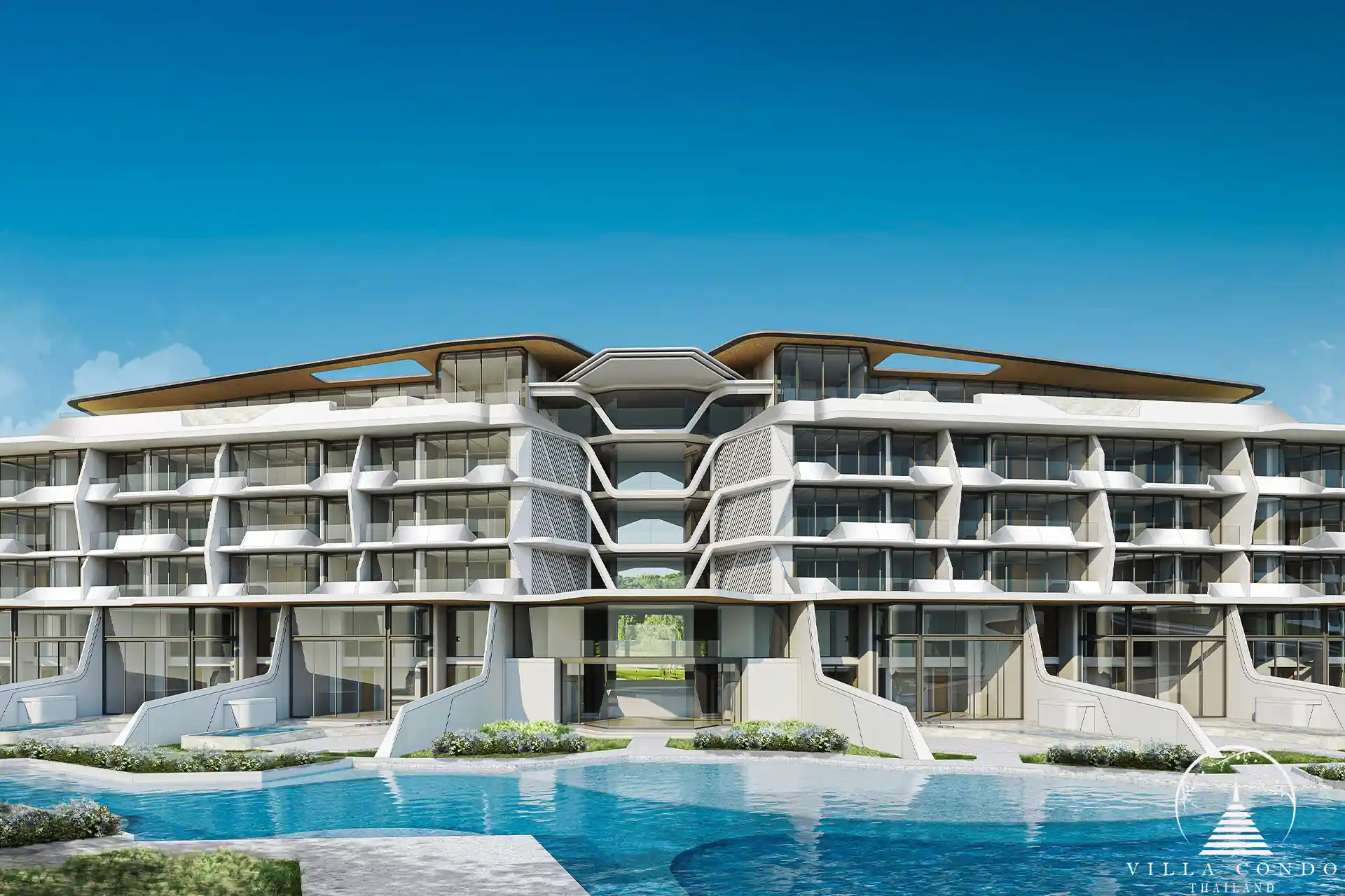 Serene common pool area in Botanica Hythe Condominium