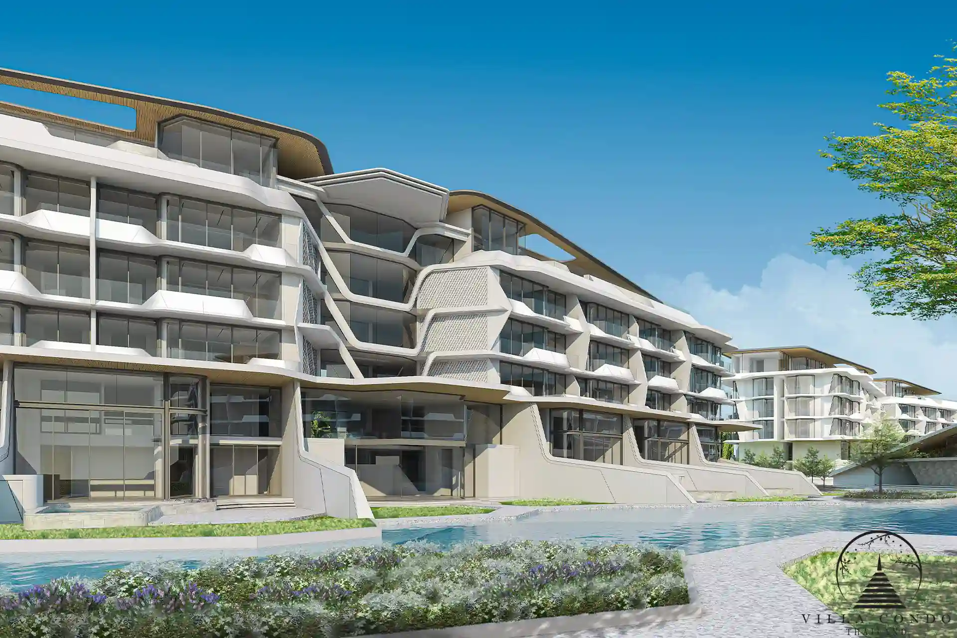 Serene common pool area in Botanica Hythe Condominium