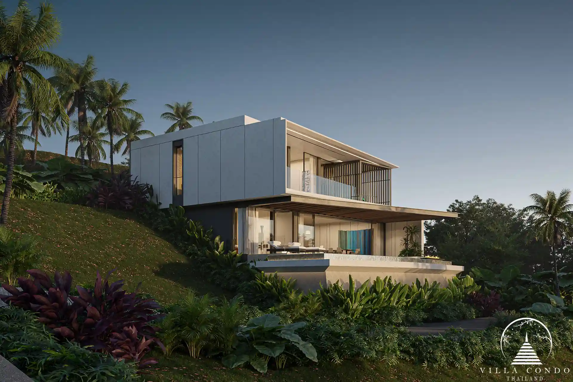 Lush garden area at ISOLA II villa