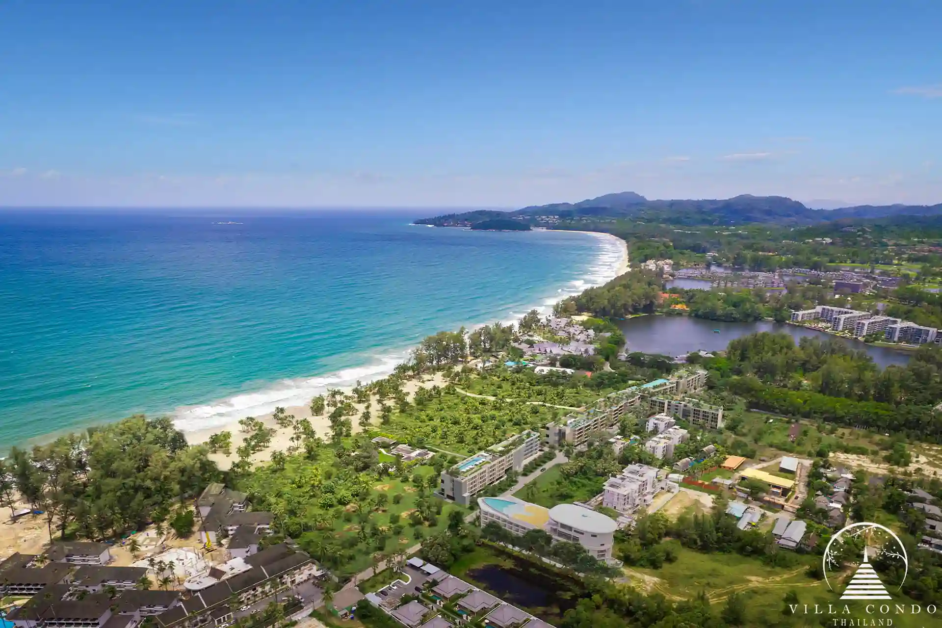 Bird's eye view of Laguna Seaside Residences and surroundings.