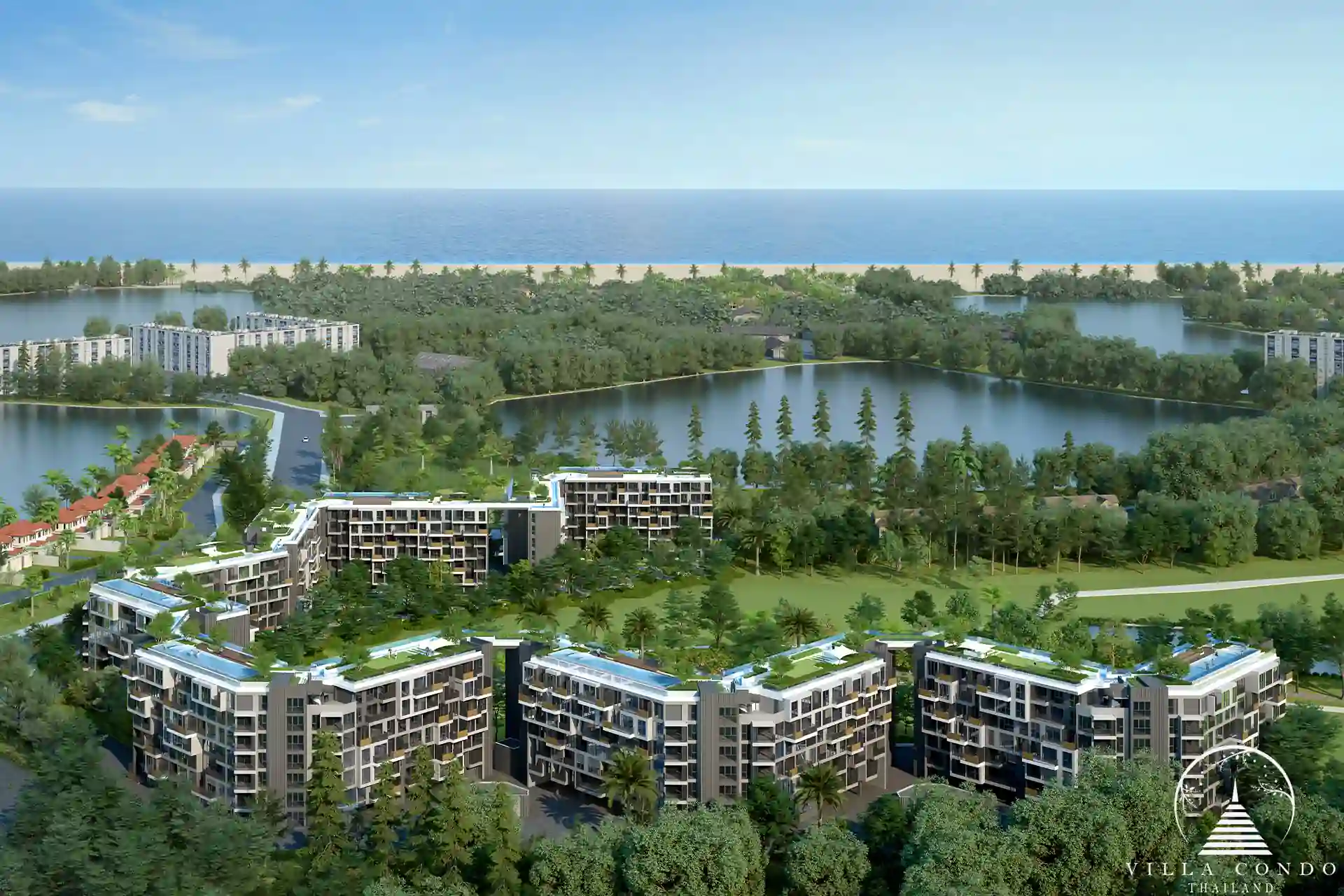 Bird's eye view of Laguna Skypark and surrounding area