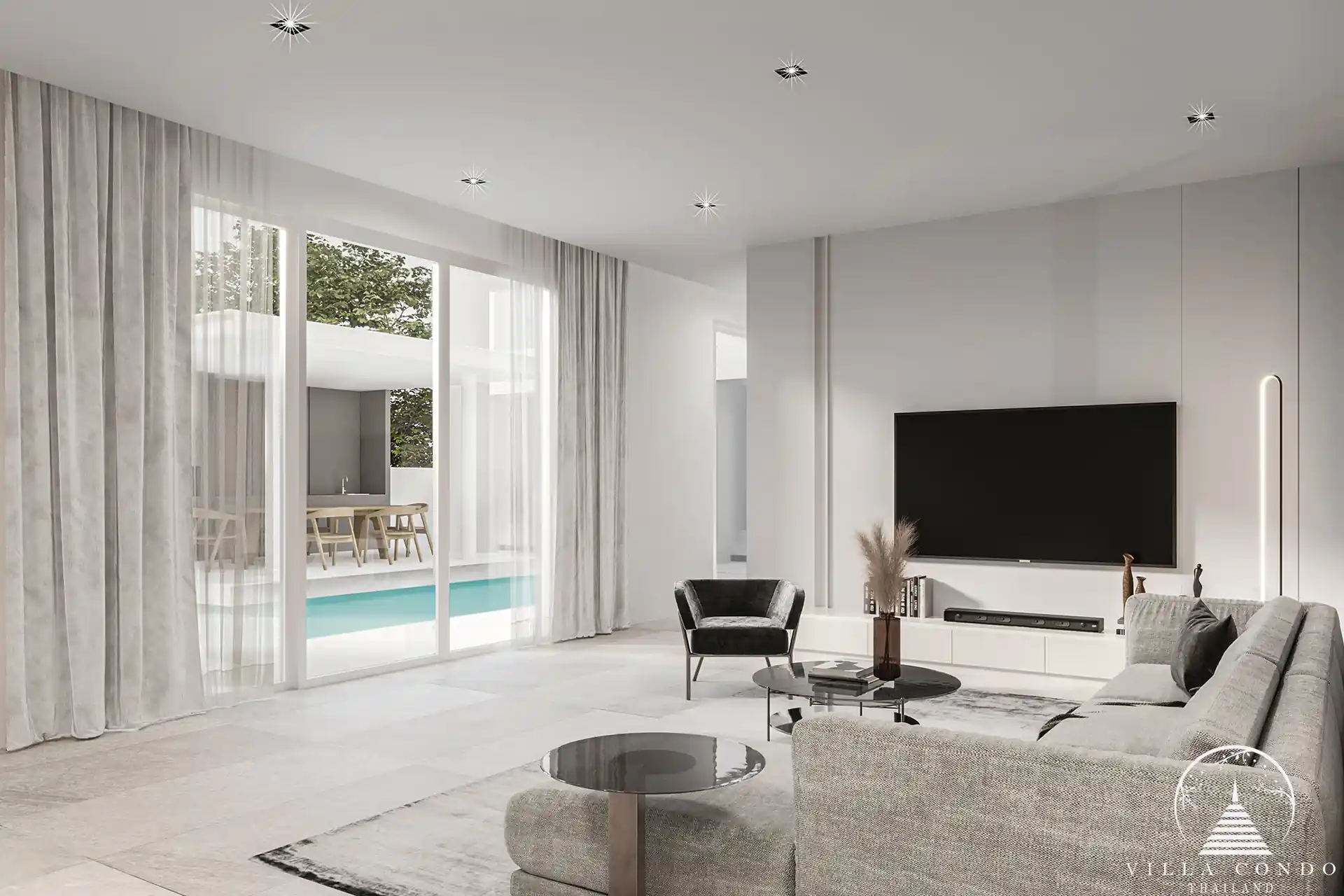 Spacious living area in Lay Pearl Villas in Rawai, Phuket