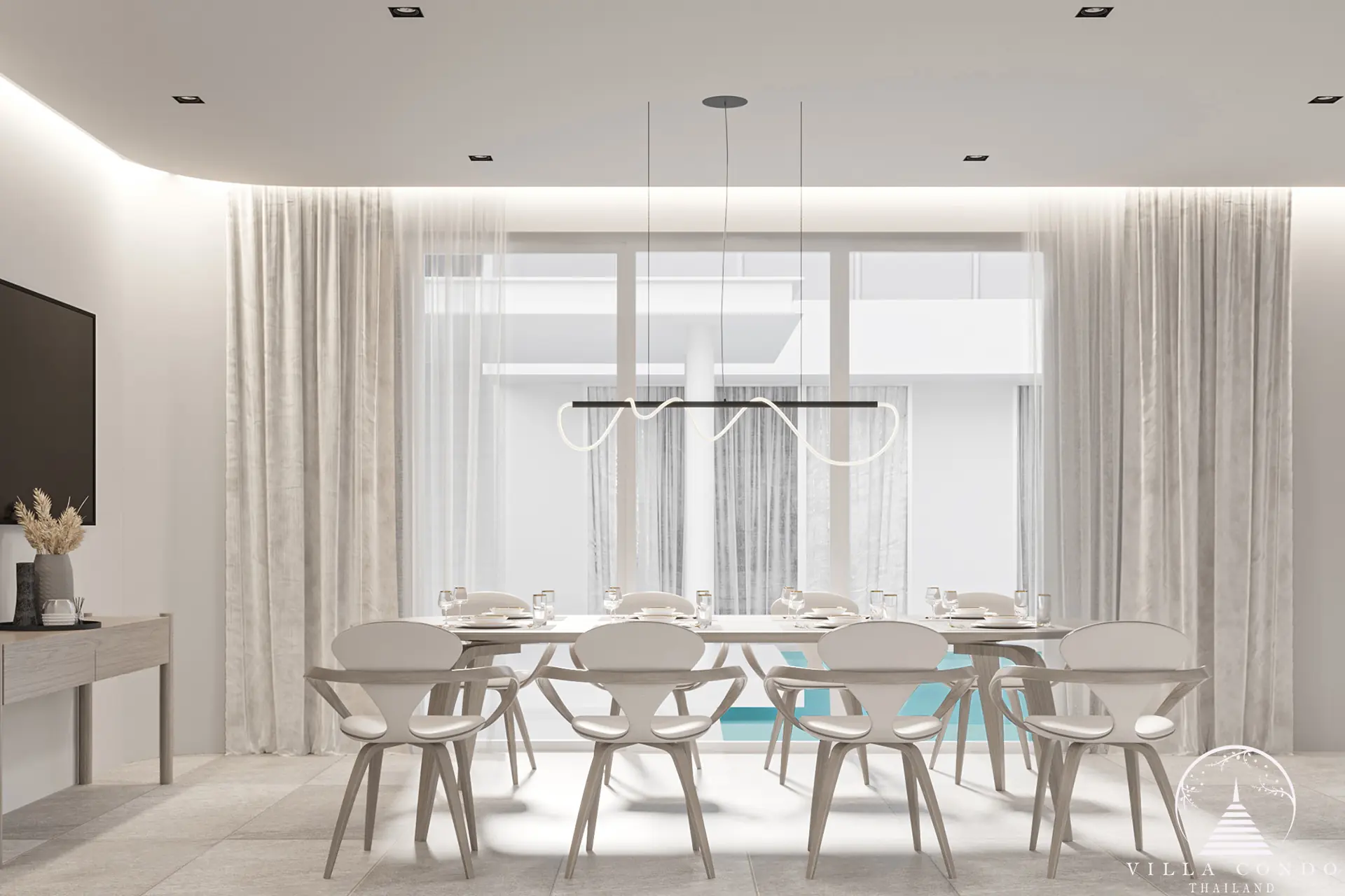 Stylish dining area in Lay Pearl Villas in Rawai, Phuket