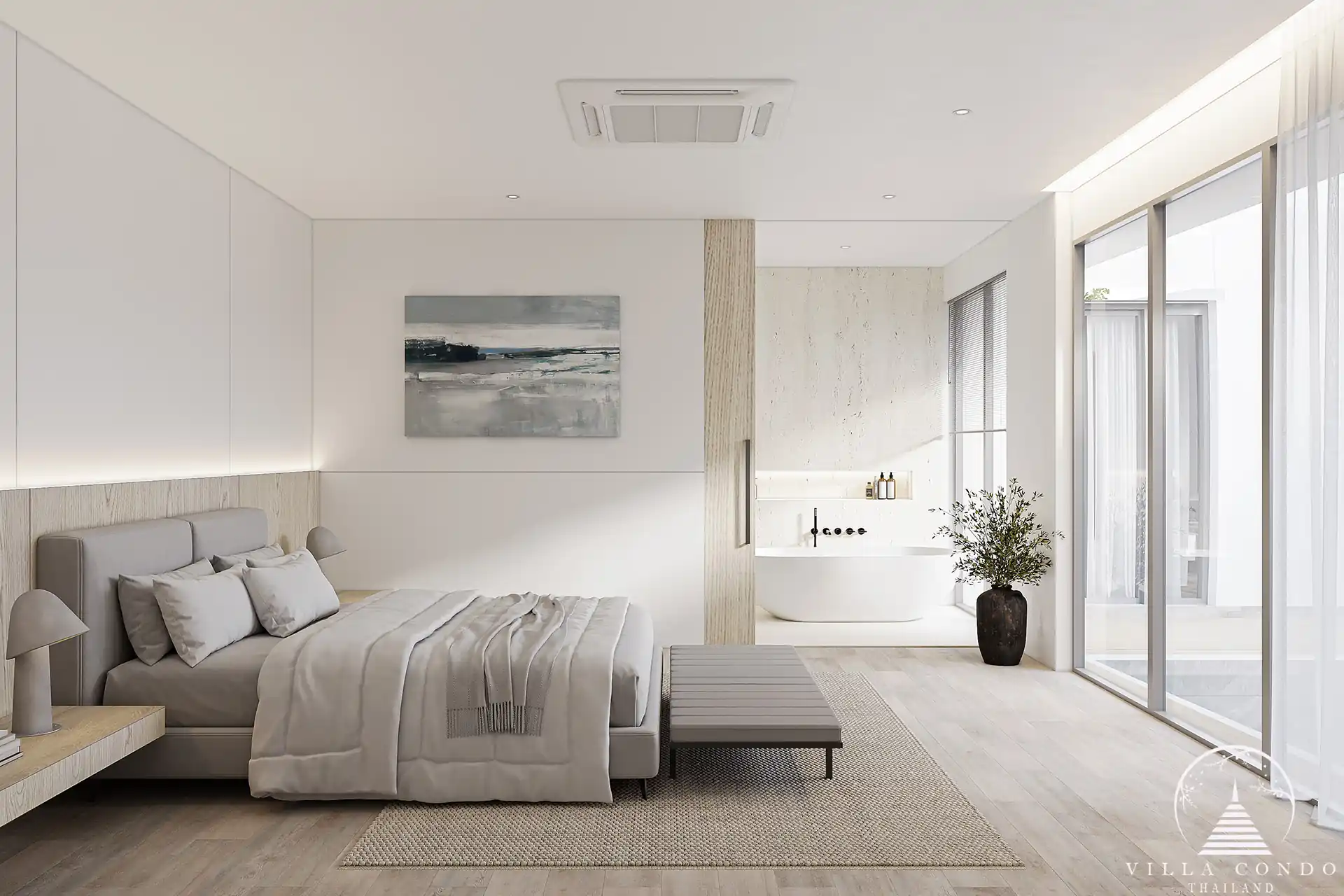 Elegant master bedroom in Lay Pearl Villas in Rawai, Phuket